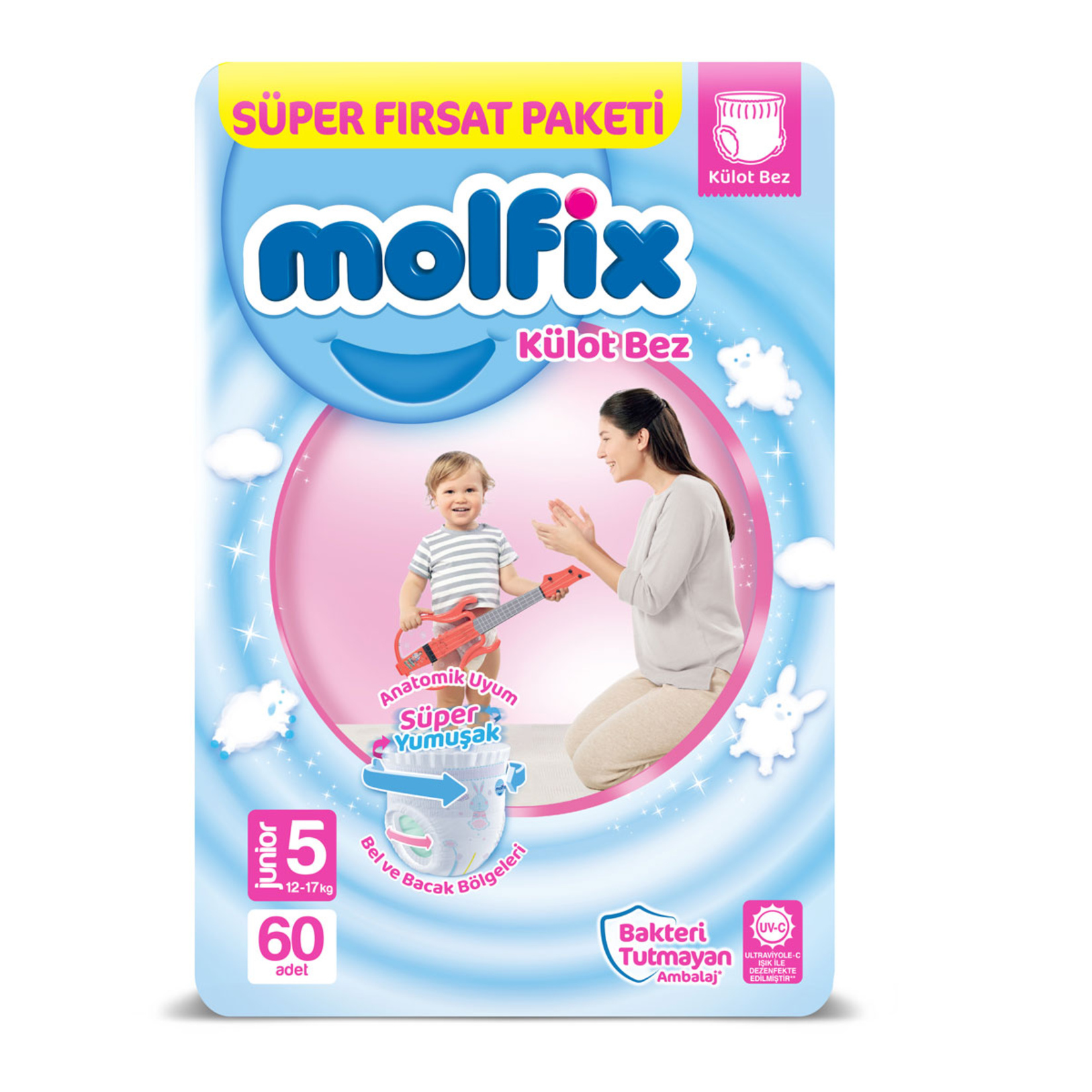Molfıx Kulot Bez Super Fırsat 5 Beden Junıor 12-17 Kg 60'Lı