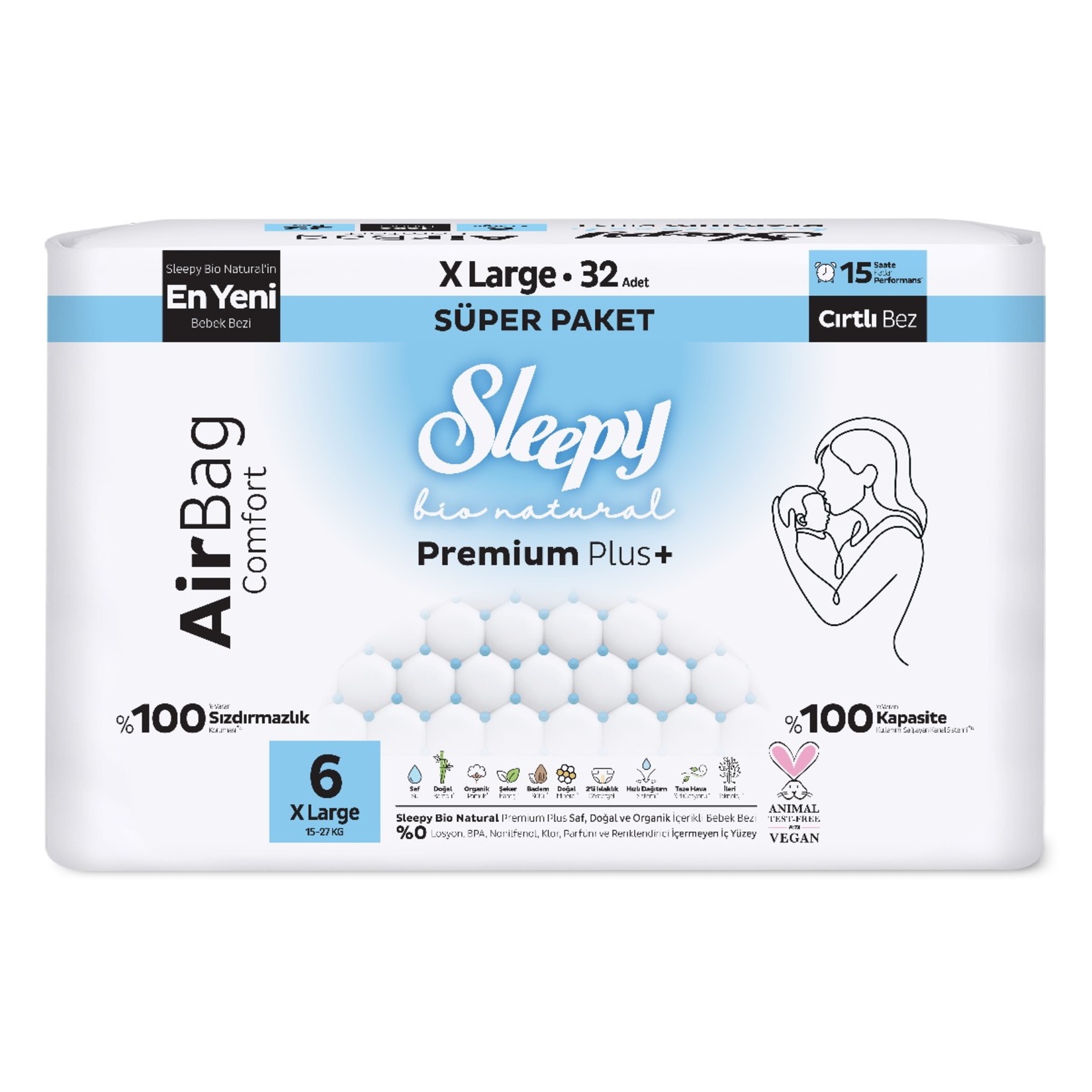Sleepy Bio Natural Airbag No 6 XL 32'li