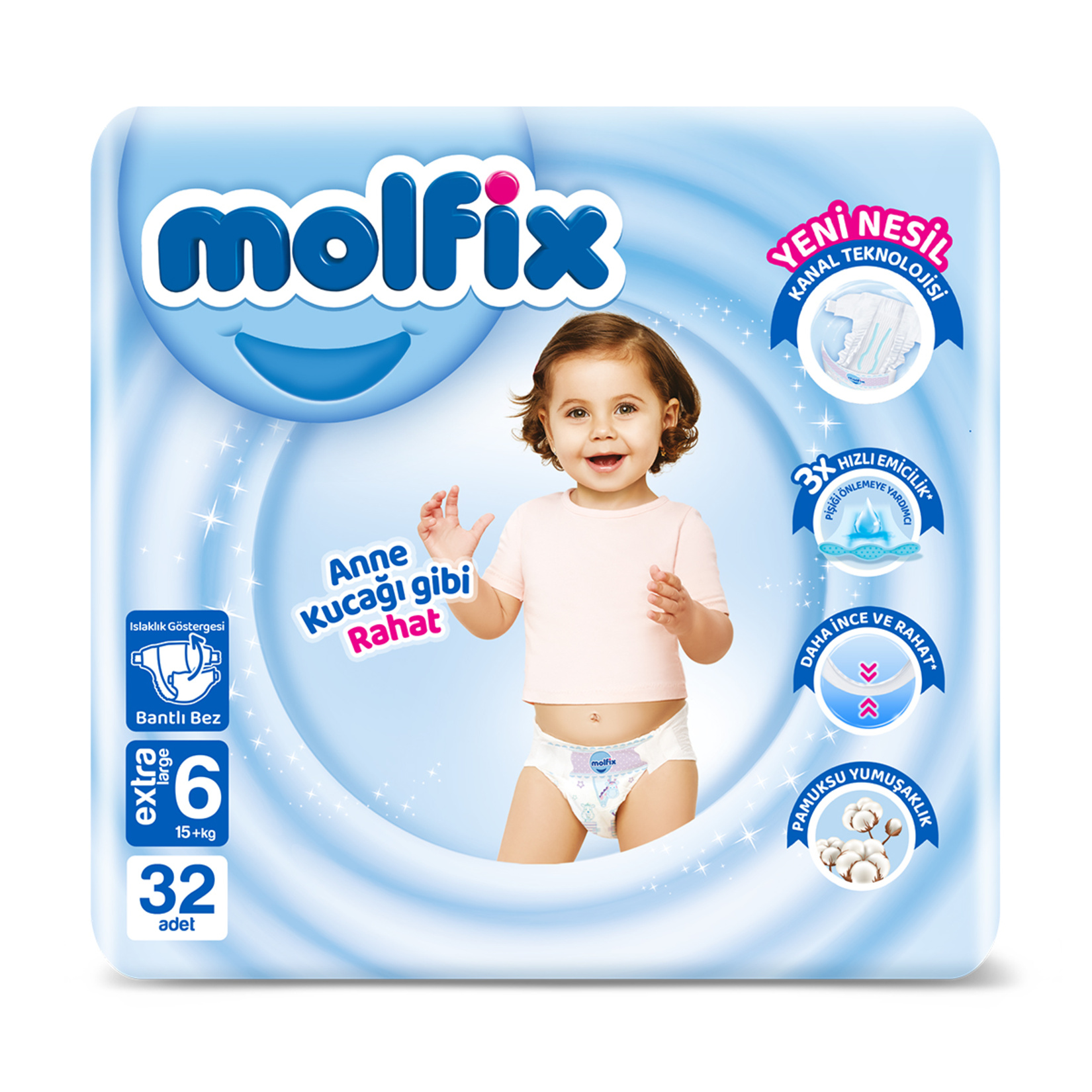 Molfıx Avantajlı Paket 6 No XL 15+ Kg 32'li