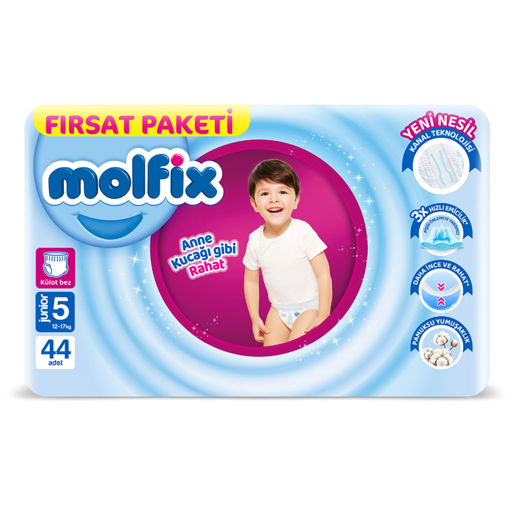 Molfıx Külot Bez Fırsat Paketi 5 Numara 12-17 Kg 44'lü