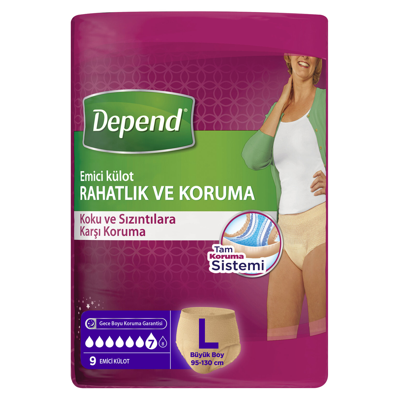 Depend Emici Külot Kadın Büyük 9'lu - Görsel 1