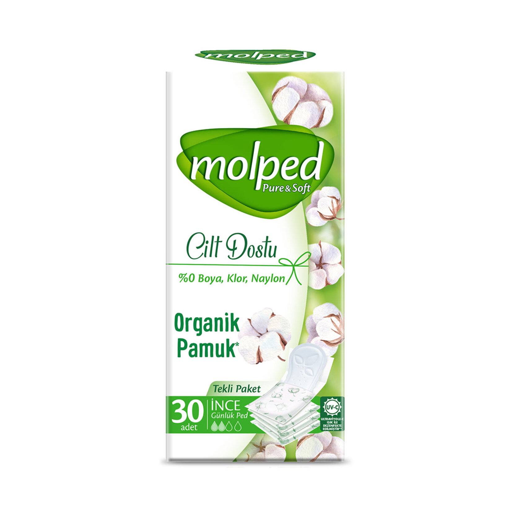 Molped Pure&Soft Günlük Ped 30'lu (Tekli Paketli)