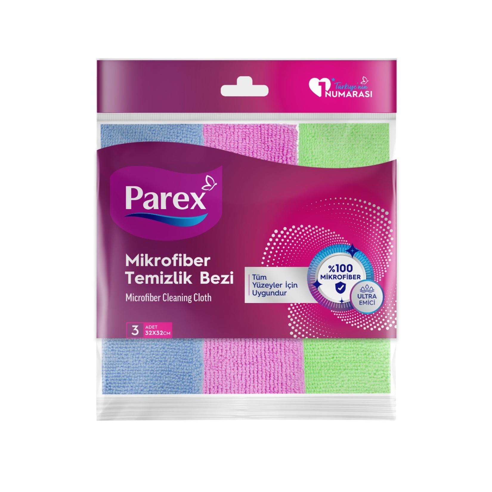 Parex Mikrofiber  Temizlik Bezi 3'lü