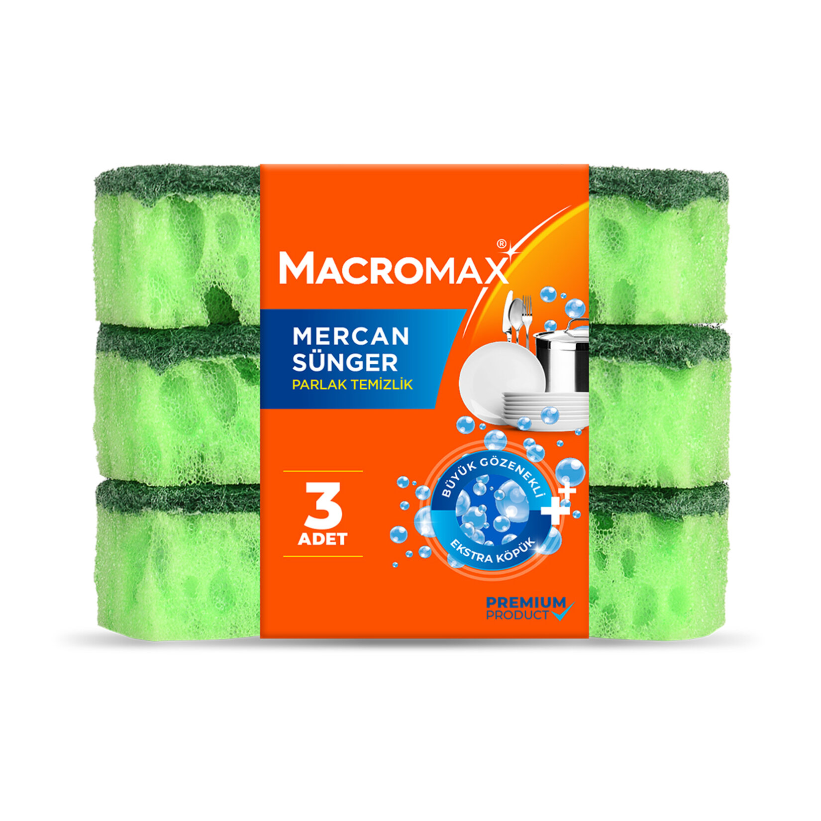Macromax Mercan Sünger 3'lü - Görsel 1