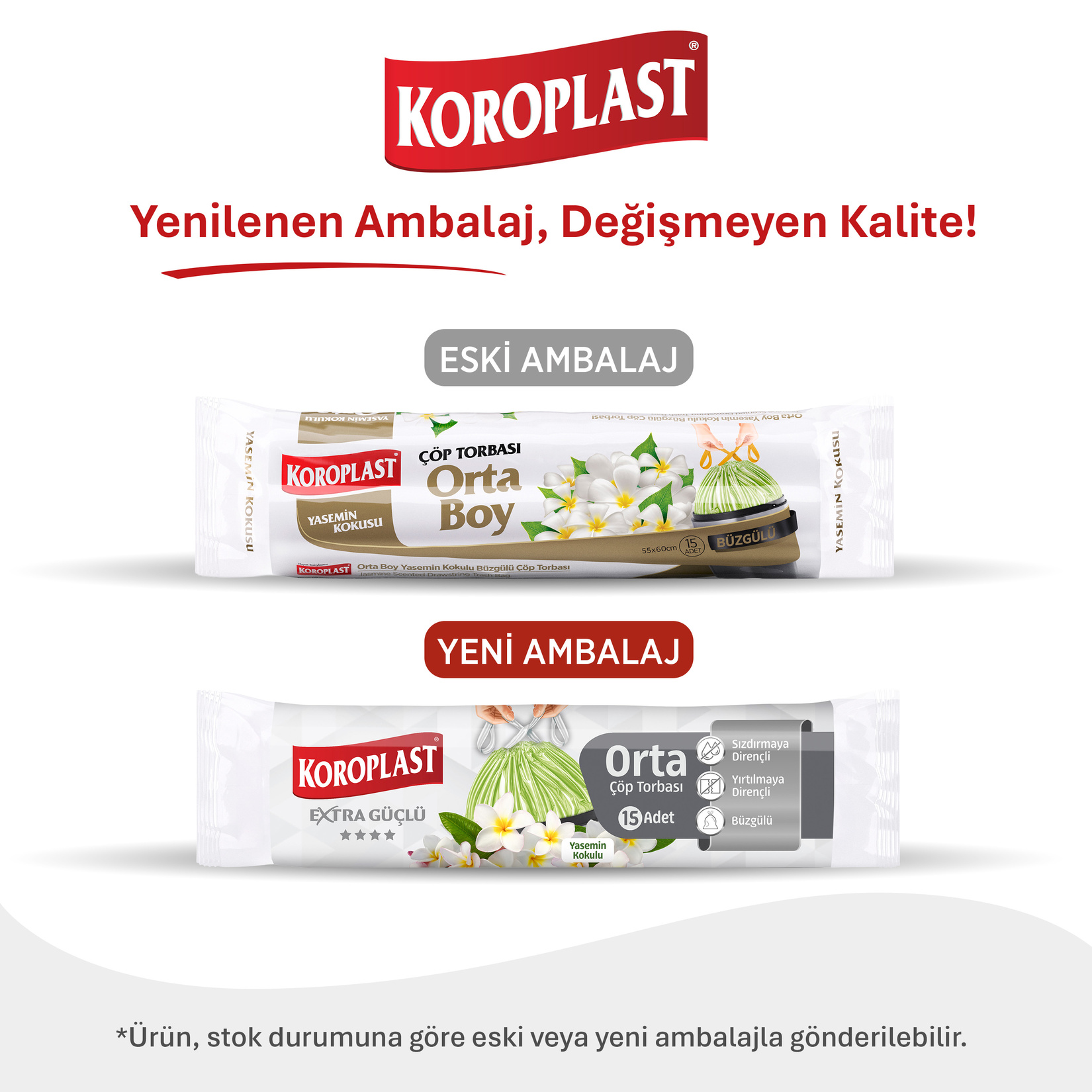 Koroplast Büzgülü Çöp Torbası Yasemin Kokulu Orta Boy 15'li - Görsel 2