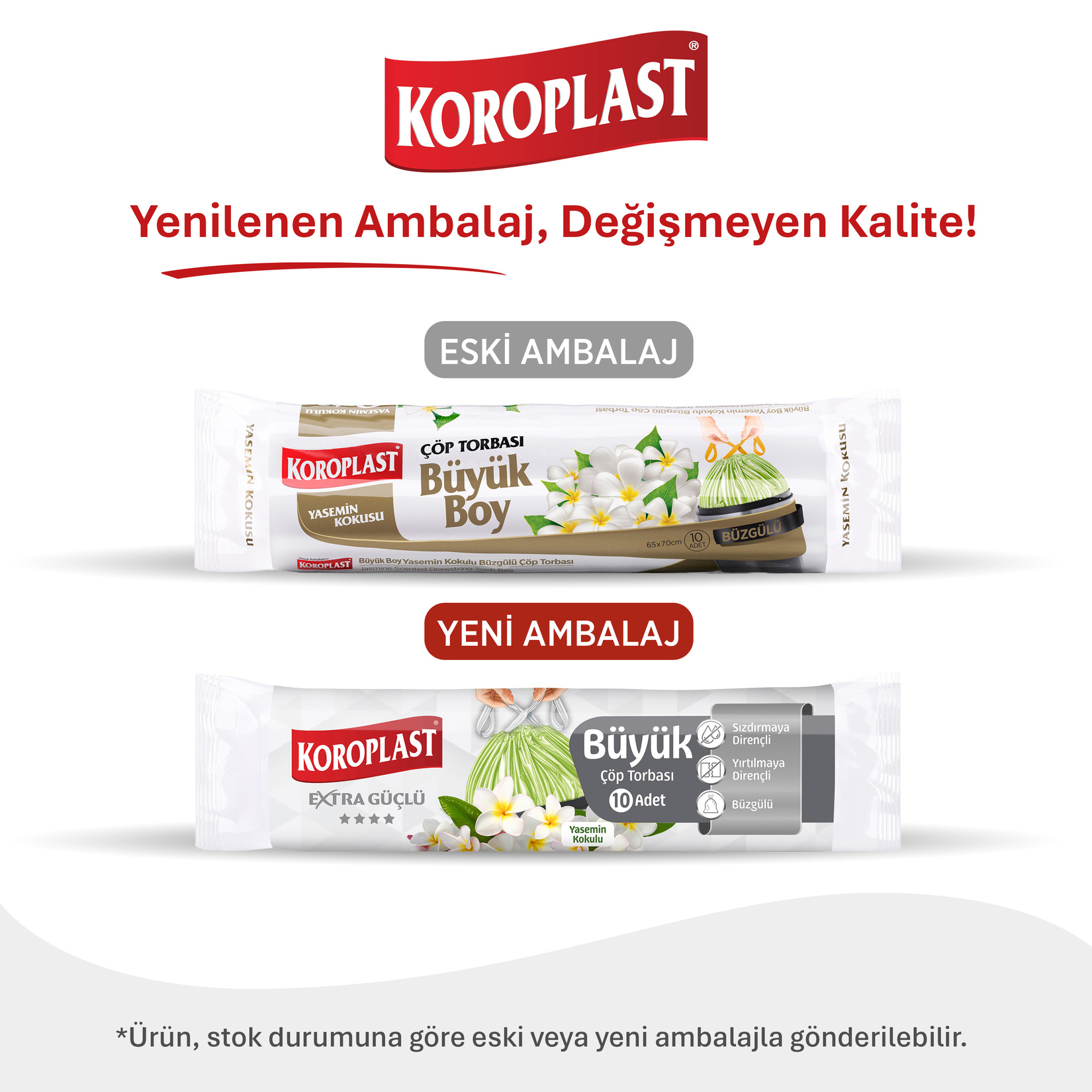 Koroplast Büzgülü Çöp Torbası Yasemin Kokulu Büyük Boy 10’lu - Görsel 2