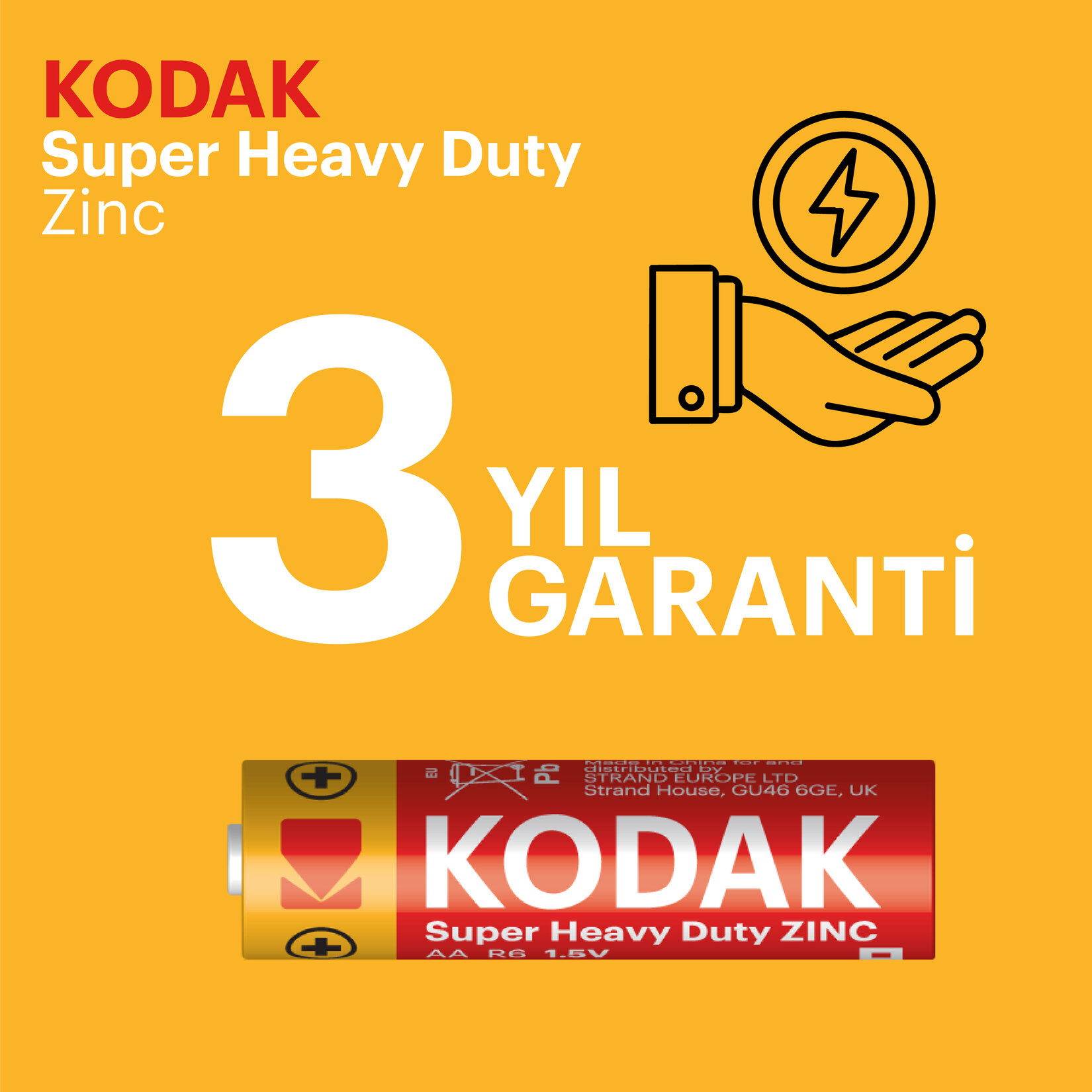 Kodak Çinko Karbon Kalem Pil Blister AA 4'lü - Görsel 2