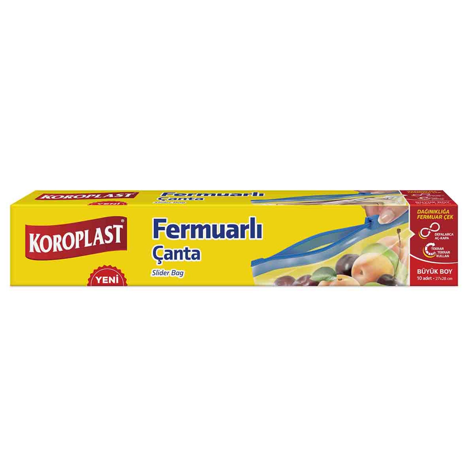 Koroplast Fermuarlı Çanta Büyük Boy 10'lu - Görsel 1