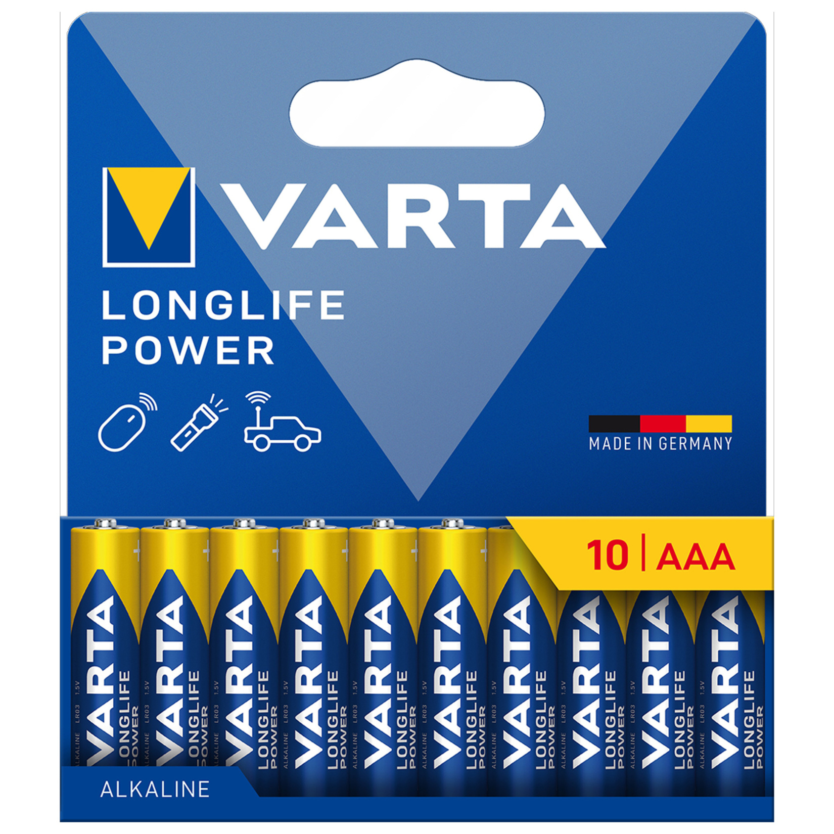 Varta Longlife Power AAA İnce Kalem Pil 10'lu Paket (Alkalin) - Görsel 1
