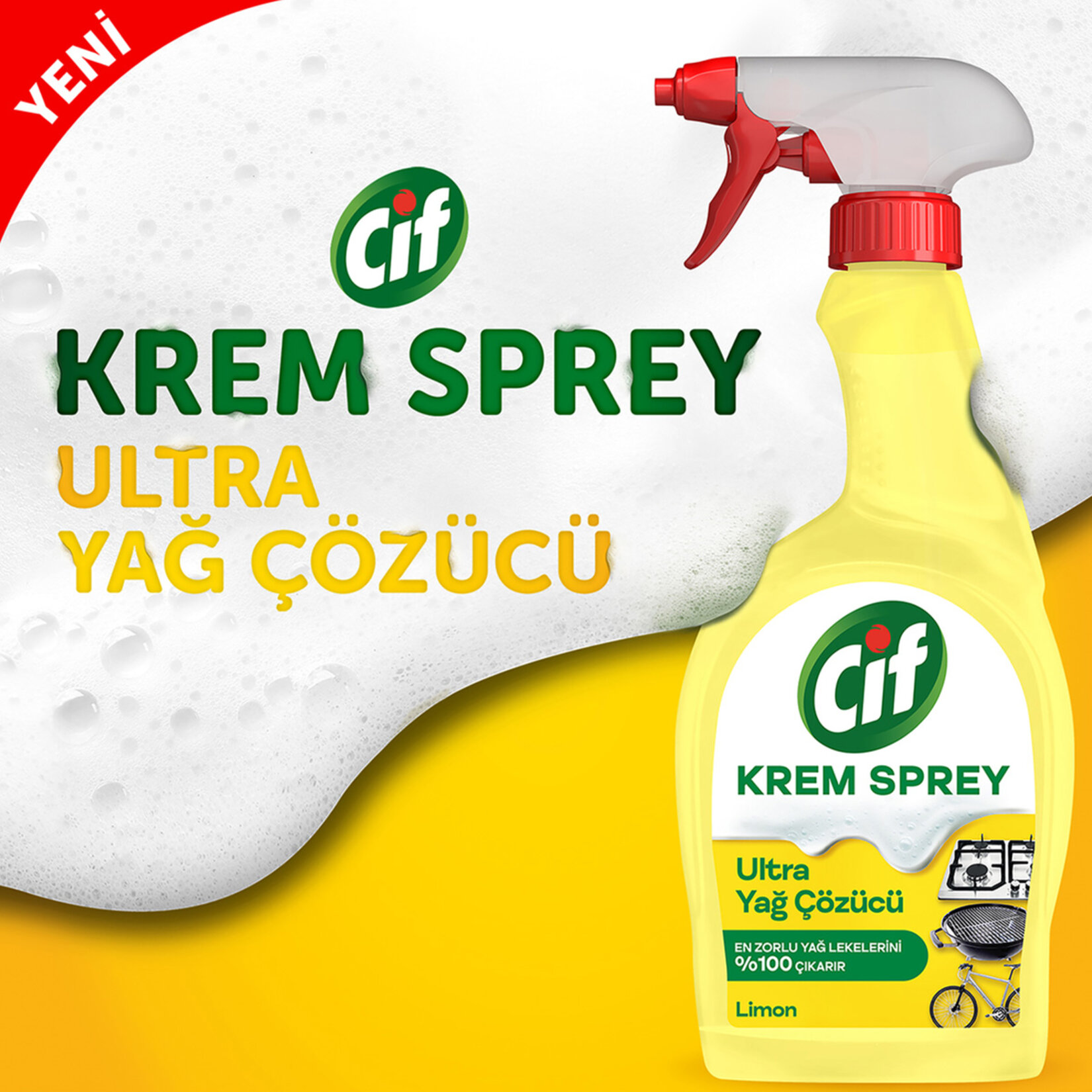 Cif Limon Ultra Yağ Çözücü Sprey 2 x 750 Ml - Görsel 3