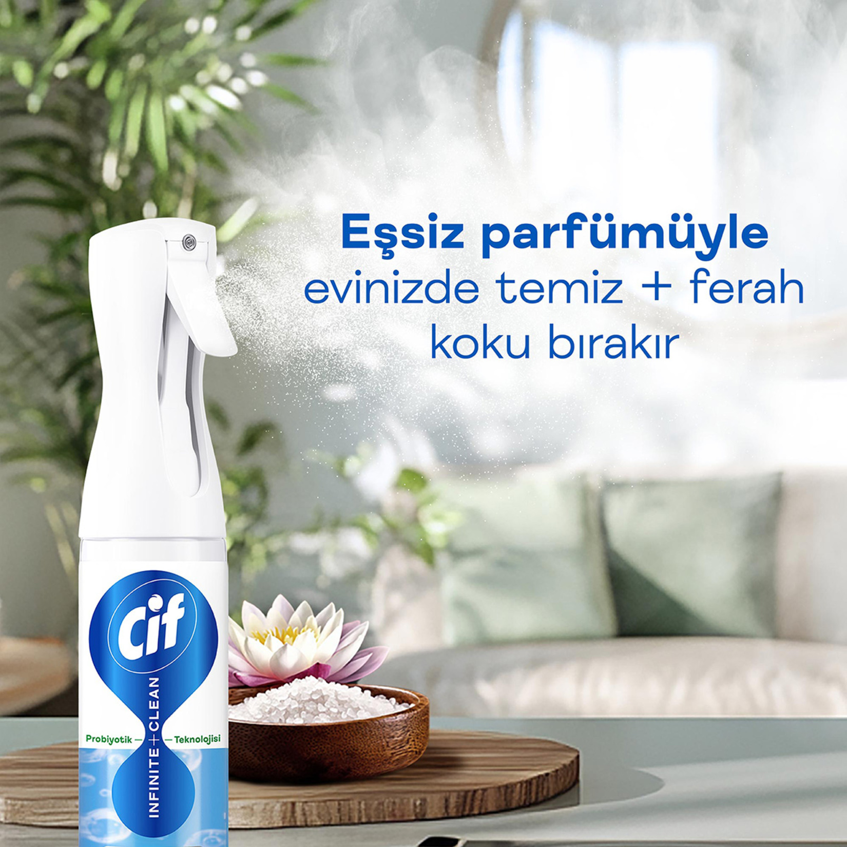 Cif Infinite Clean Sprey Lotus + Deniz Tuzu 280 Ml - Görsel 5