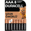 Duracell Alkalin AAA İnce Kalem Pil 1,5V (LR03 / MN2400) 8'li Paket - Görsel 1