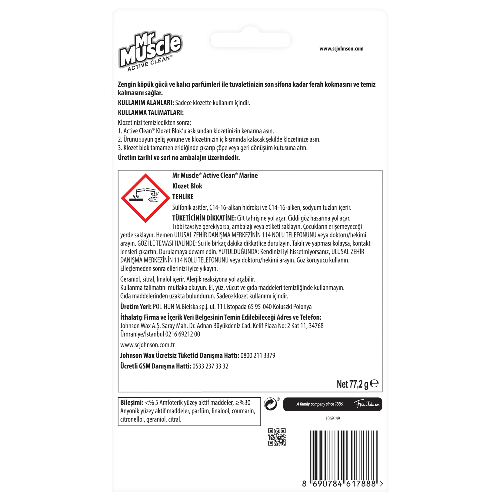 Mr. Muscle KLOZET BLOK MARİNE 2'Lİ 77.2 G