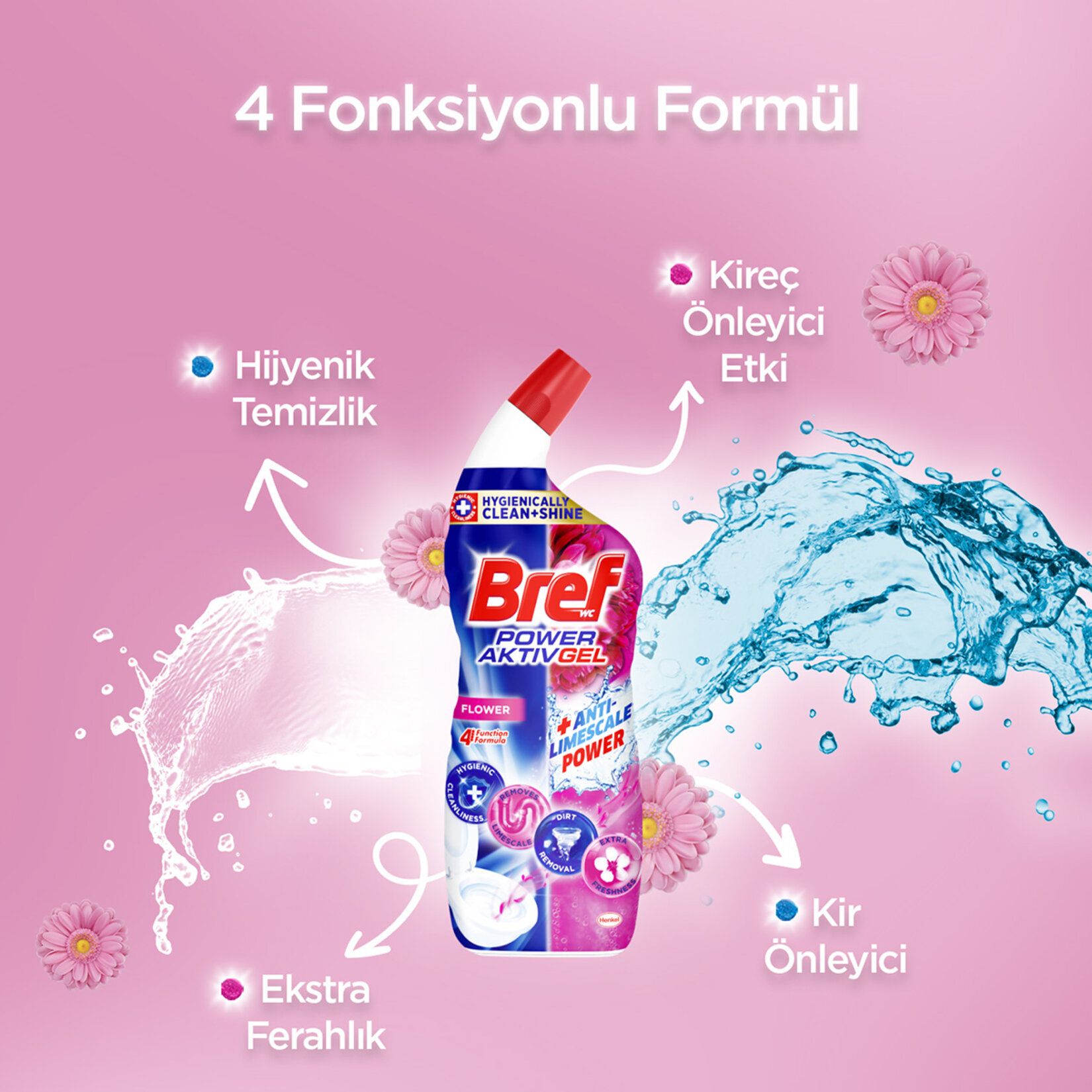 Bref WC Tuvalet Temizleyici Jel 700ml Çiçek Ferahlığı - Görsel 3