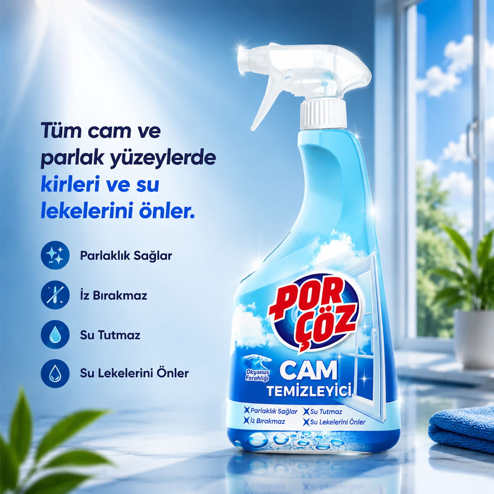 Porçöz Cam Temizleyici Sprey 500 Ml - Görsel 3