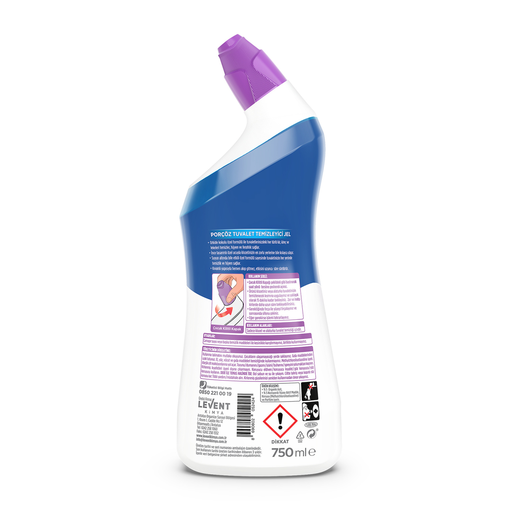 Porçöz Sıvı Tuvalet Temizleyici Orkide 750 Ml - Görsel 5