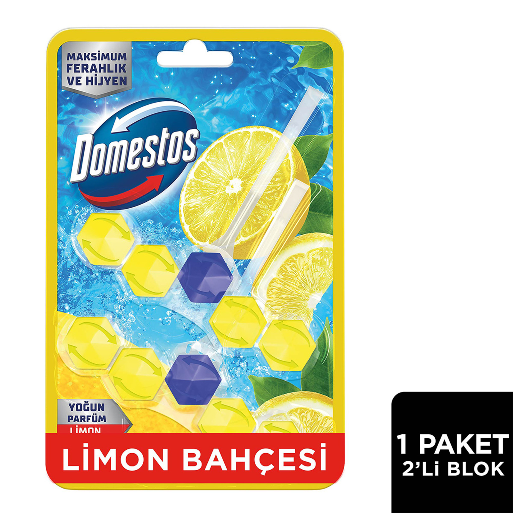 Domestos WC Blok Yoğun Parfümlü Limon Bahçesi 2x50 G - Görsel 2