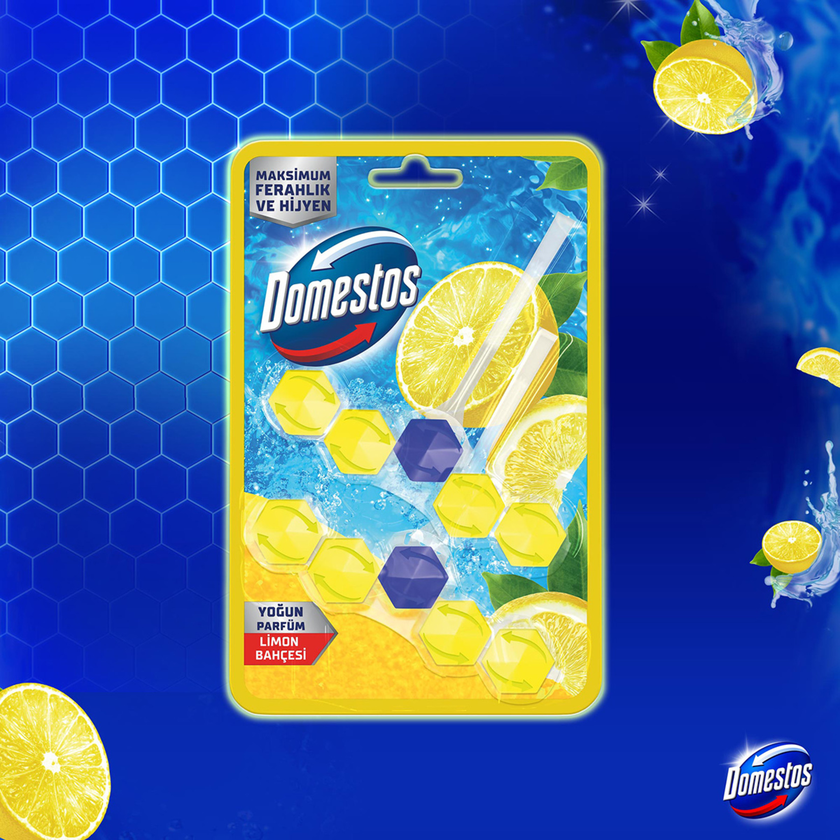 Domestos WC Blok Yoğun Parfümlü Limon Bahçesi 2x50 G - Görsel 3