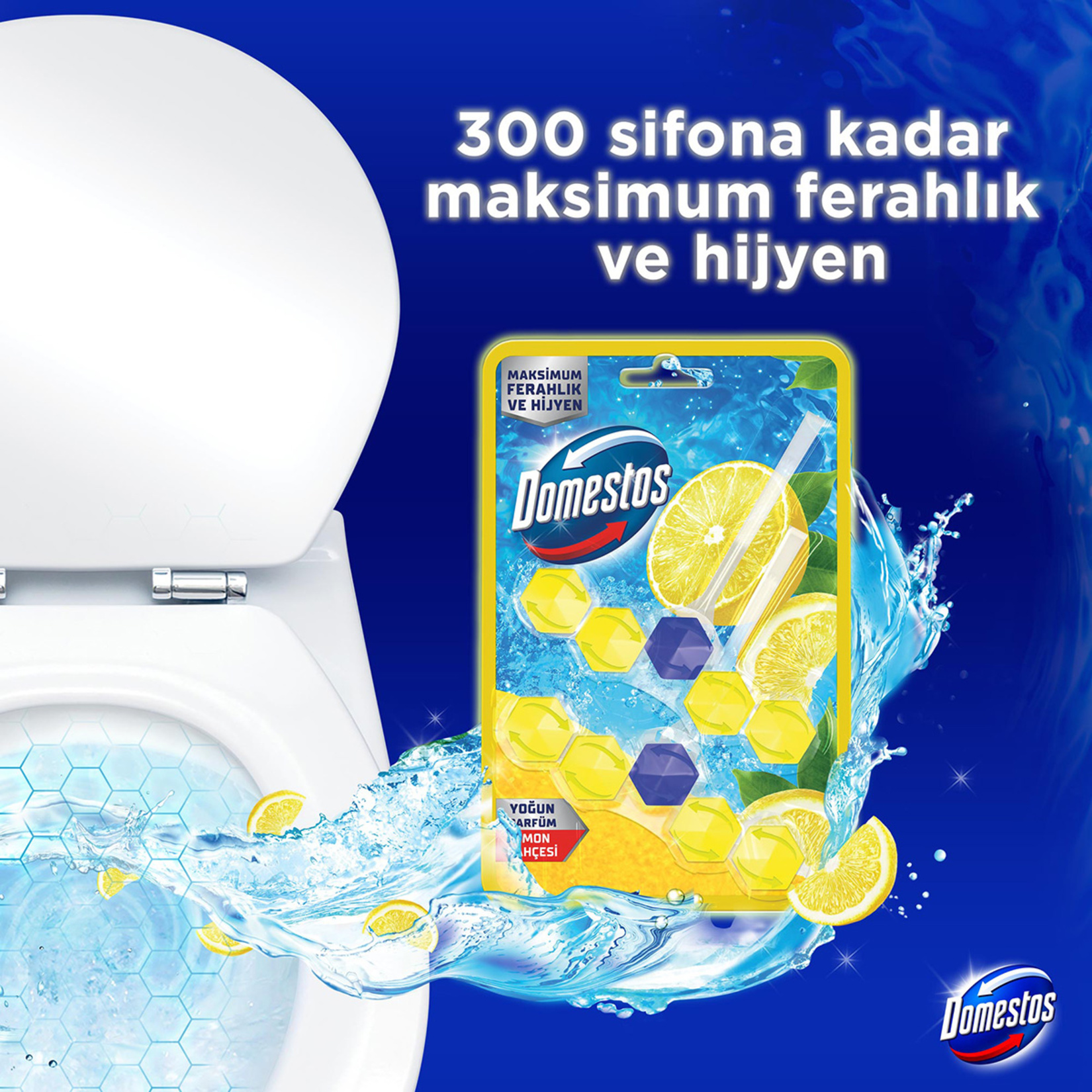 Domestos WC Blok Yoğun Parfümlü Limon Bahçesi 2x50 G - Görsel 5