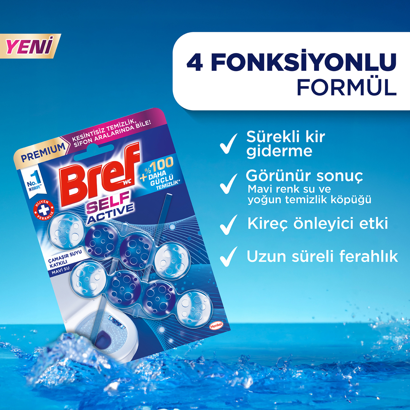 Bref Wc Blok Self Aktif Klor Etkisi 2 x 50 G - Görsel 3