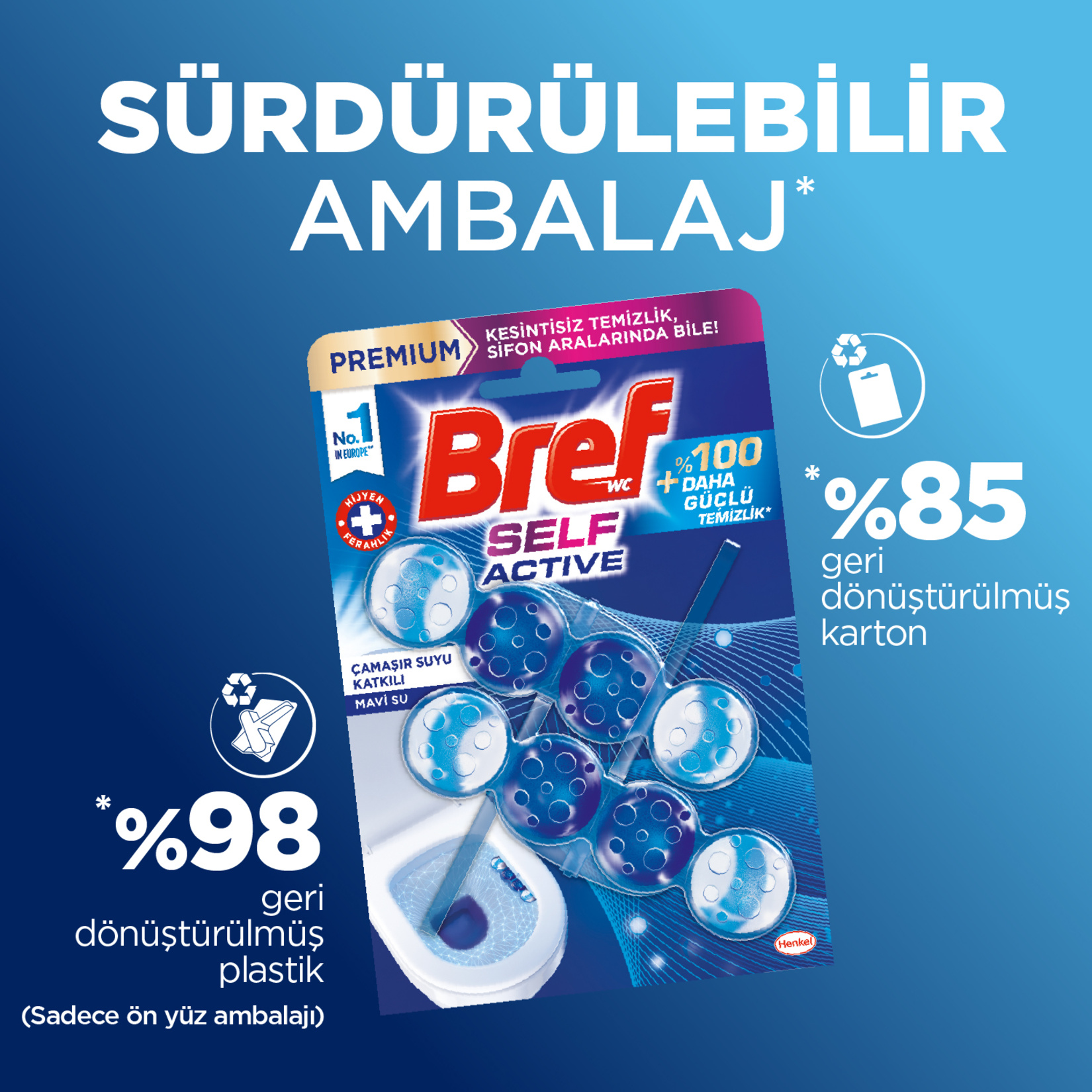 Bref Wc Blok Self Aktif Klor Etkisi 2 x 50 G - Görsel 5