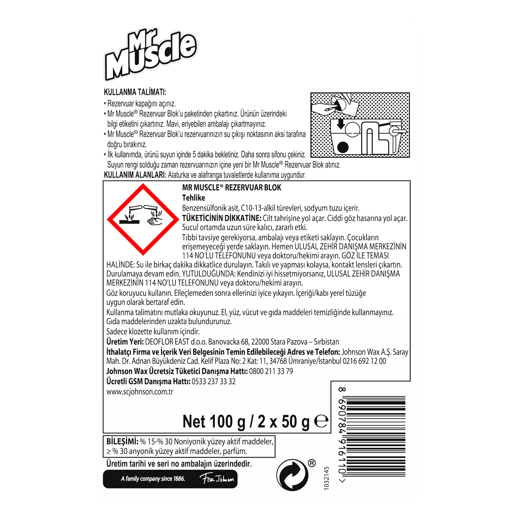 Mr. Muscle Rezervuar Blok 2 x 50 G - Görsel 2