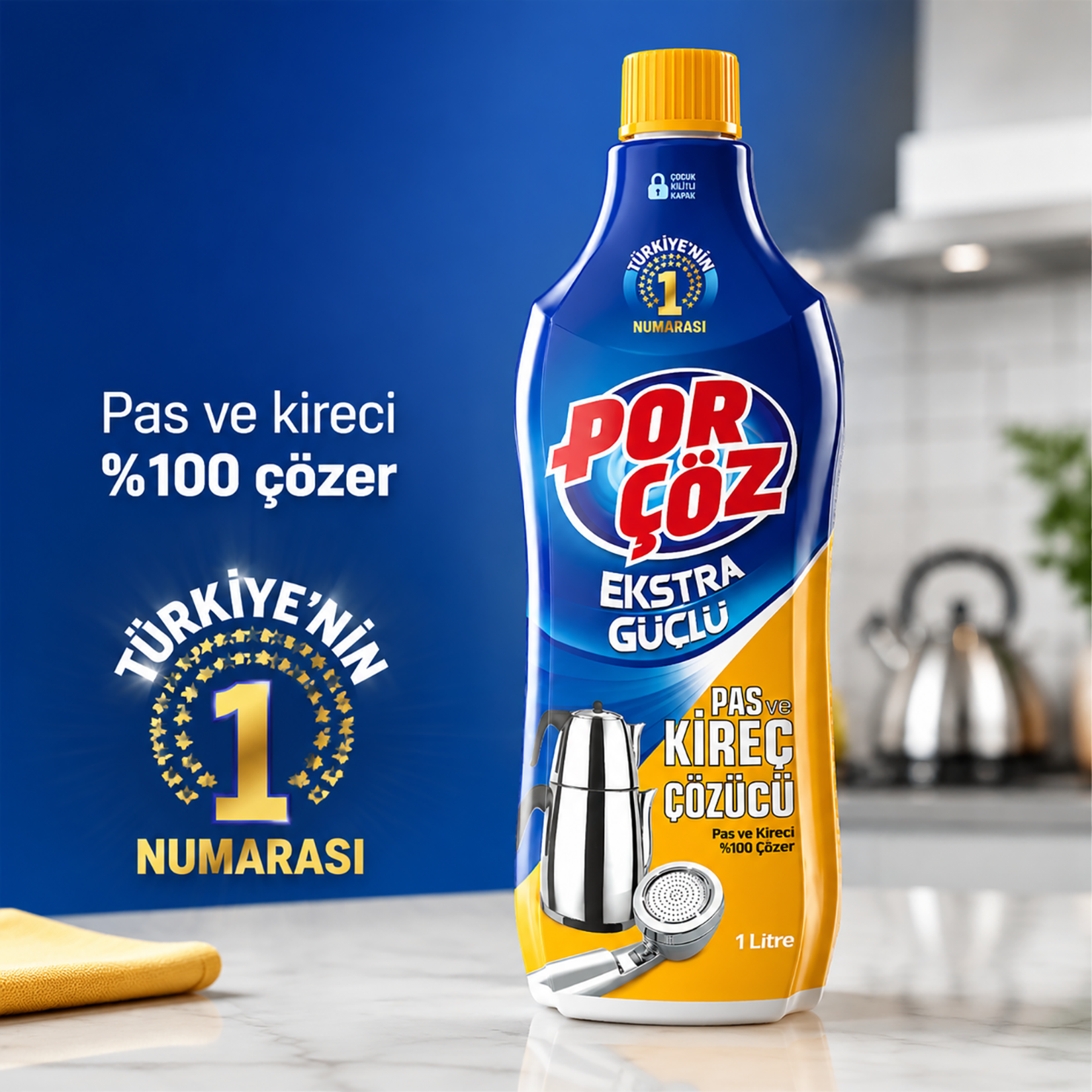Porçöz Pas ve Kireç Çözücü 1 L - Görsel 3