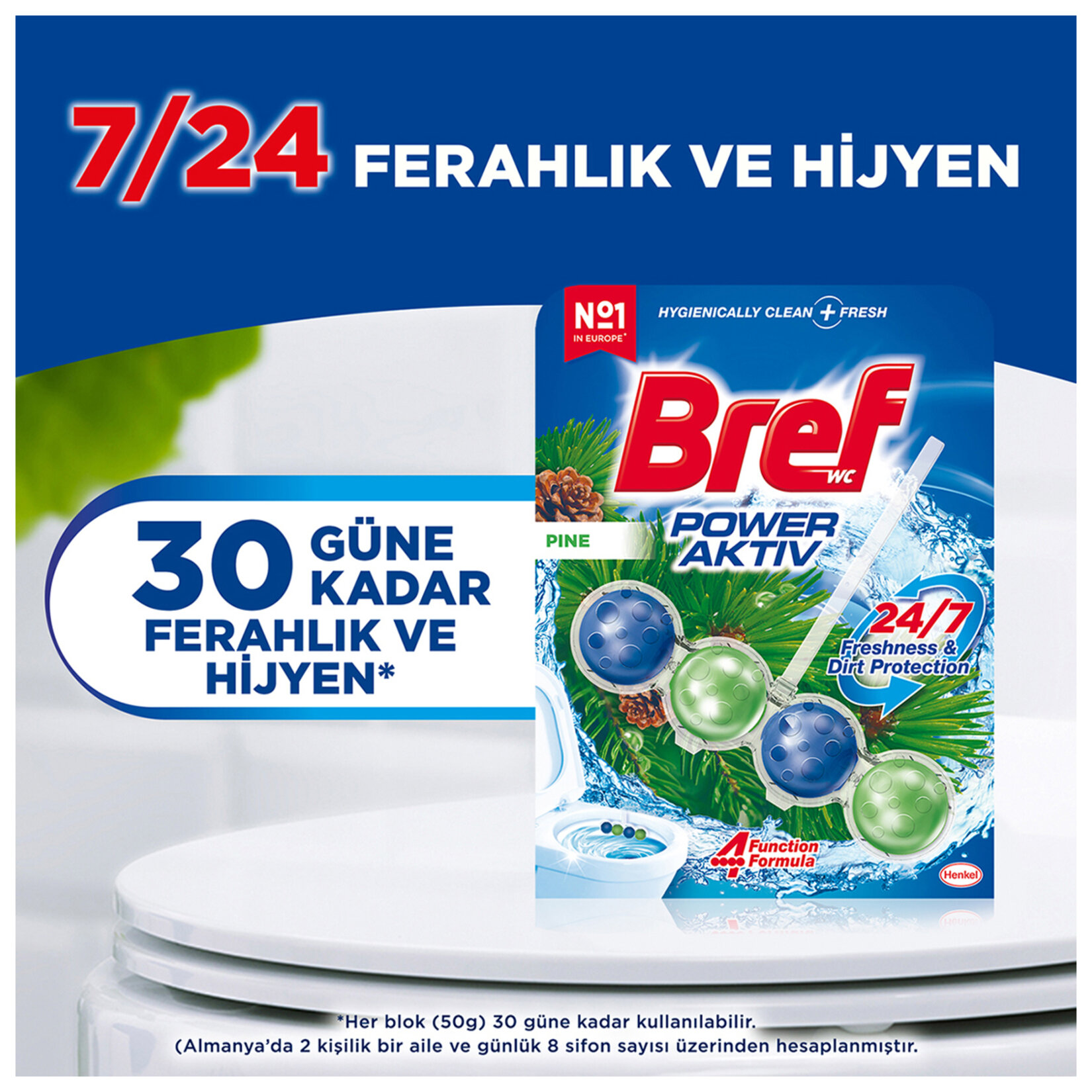 Bref Power Aktif Wc Blok Çam 2 x 50 G - Görsel 3