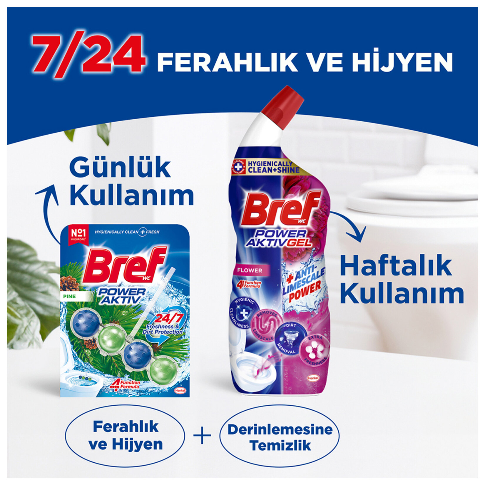 Bref Power Aktif Wc Blok Çam 2 x 50 G - Görsel 5
