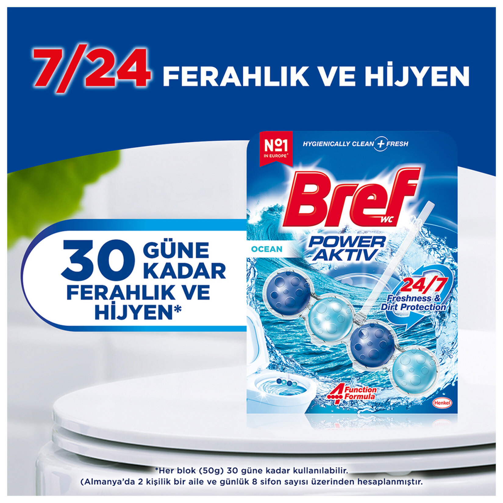 Bref Power Aktiv Wc Blok Okyanus 2 x 50 G - Görsel 3