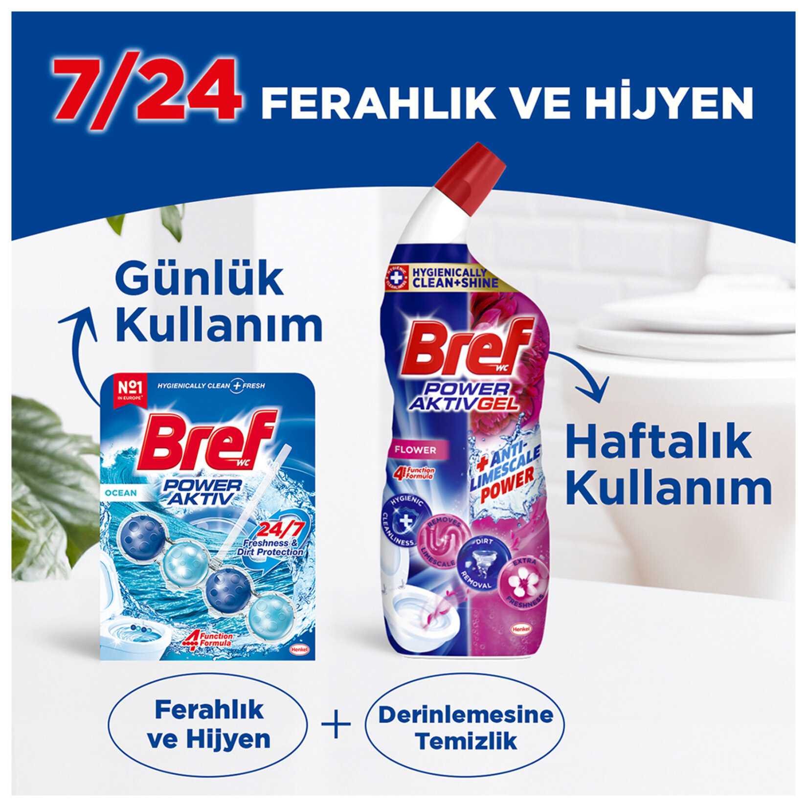 Bref Power Aktiv Wc Blok Okyanus 2 x 50 G - Görsel 5