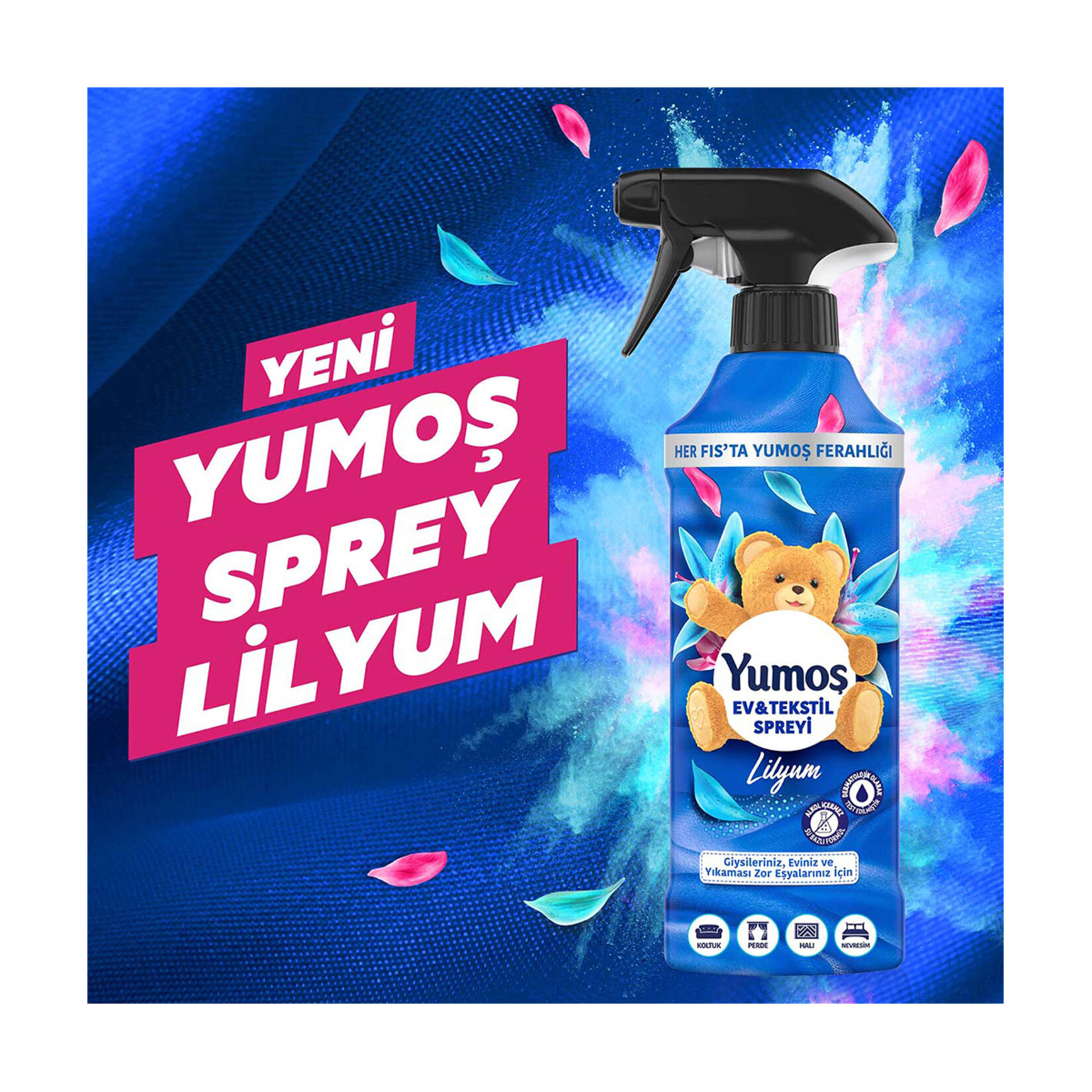 Yumoş Ev ve Tekstil Spreyi Lilyum Yıkanması Zor Eşyalar İçin 450 Ml - Görsel 3