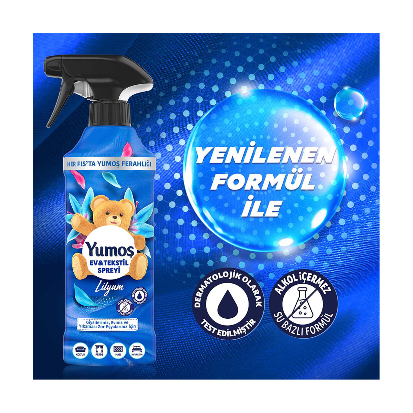 Yumoş Ev ve Tekstil Spreyi Lilyum Yıkanması Zor Eşyalar İçin 450 Ml - Görsel 4