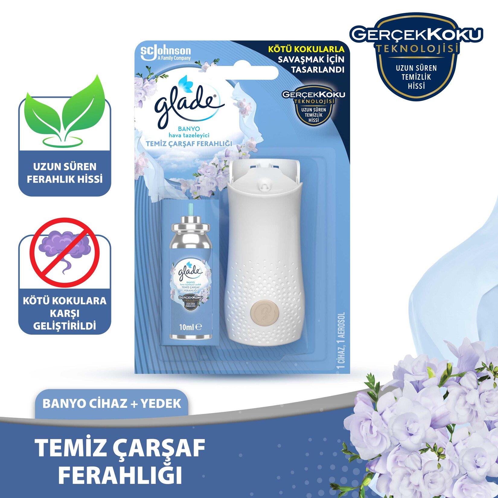 Glade Banyo Hava Tazeleyici Cihaz+Aerosol 10Ml - Görsel 2