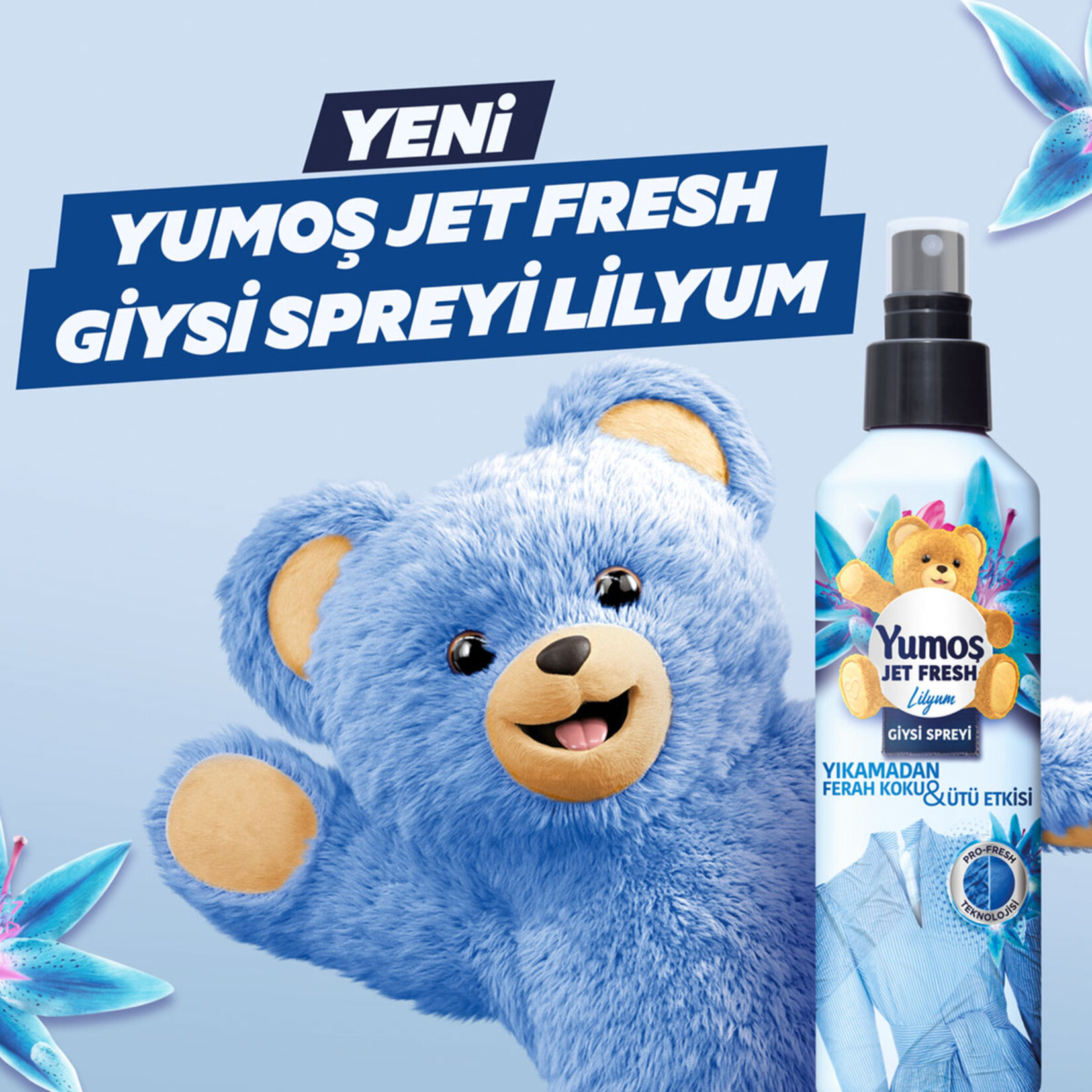 Yumoş Jet Fresh Lilyum Giysi Spreyi 2X200 Ml - Görsel 3
