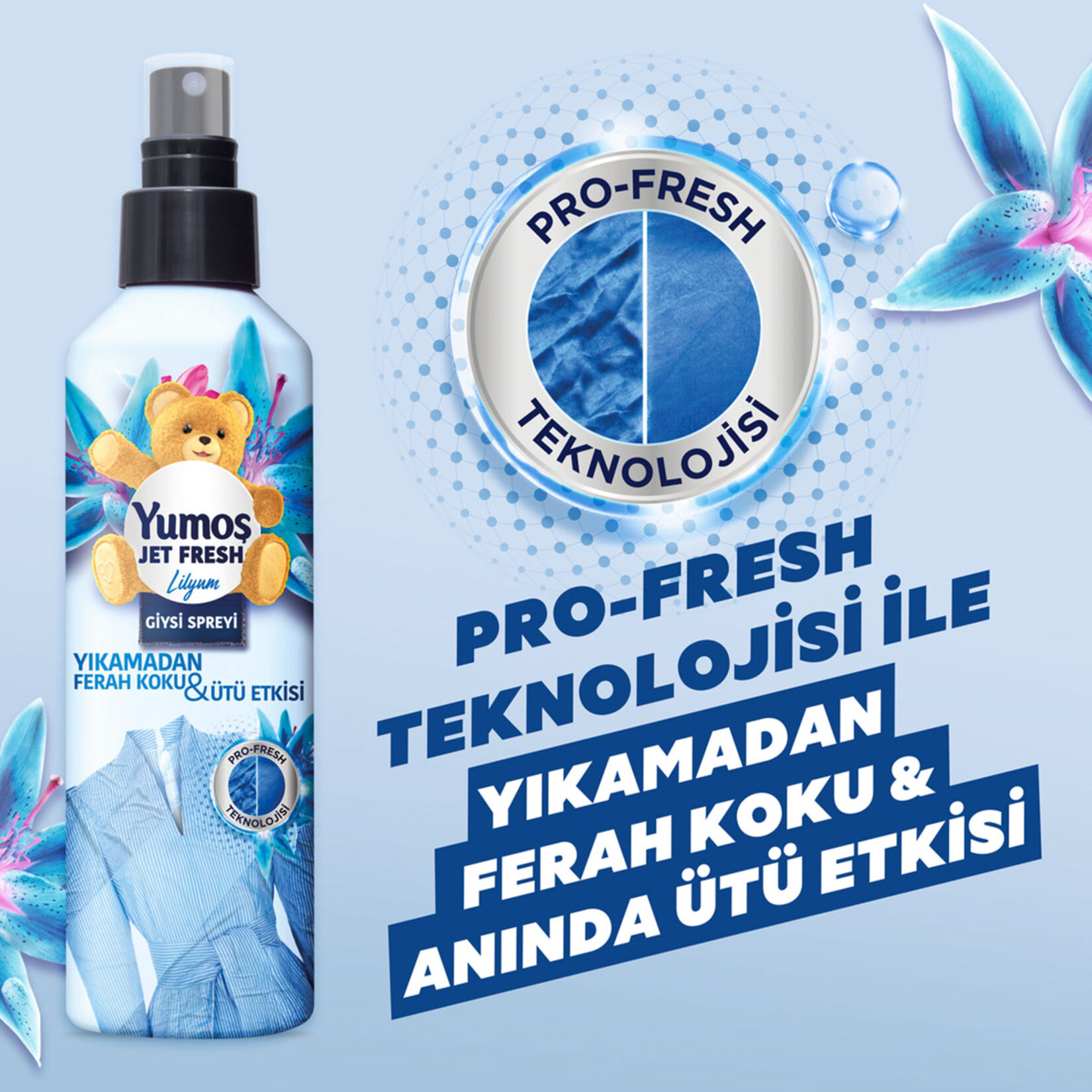 Yumoş Jet Fresh Lilyum Giysi Spreyi 2X200 Ml - Görsel 5