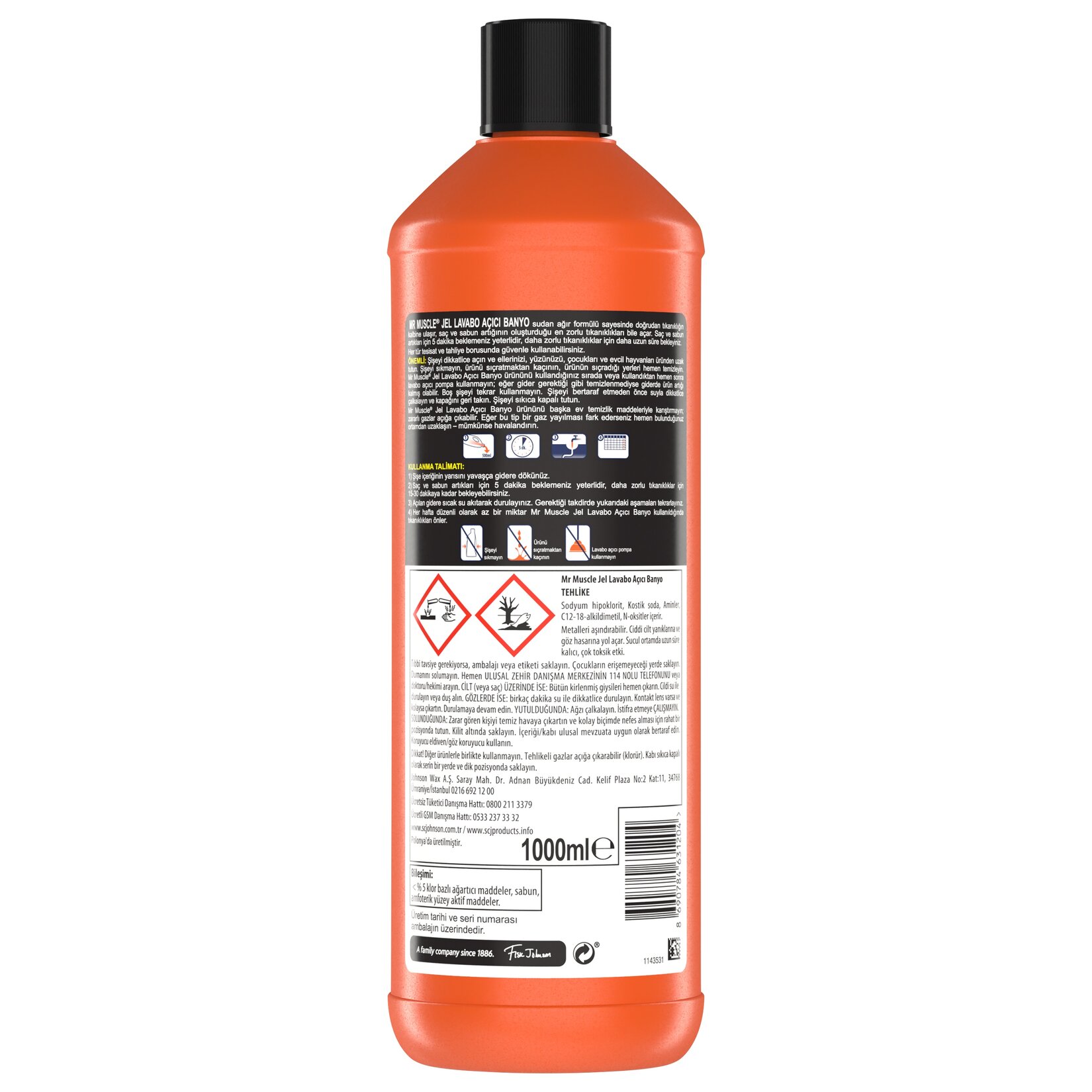 Mr. Muscle Jel Lavabo Açıcı 1 L - Görsel 2
