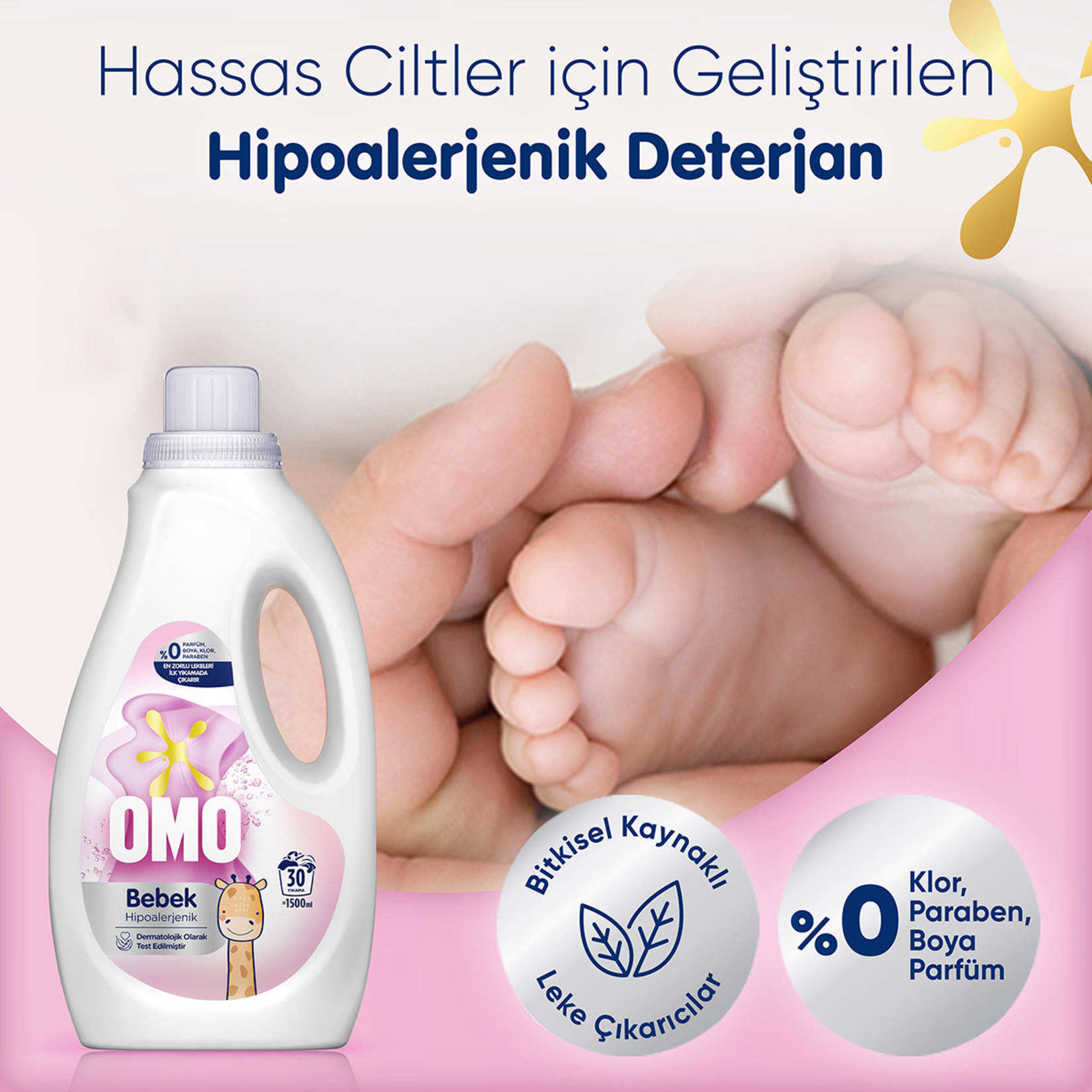 Omo Bebek Sıvı Deterjan 1500 Ml - Görsel 3