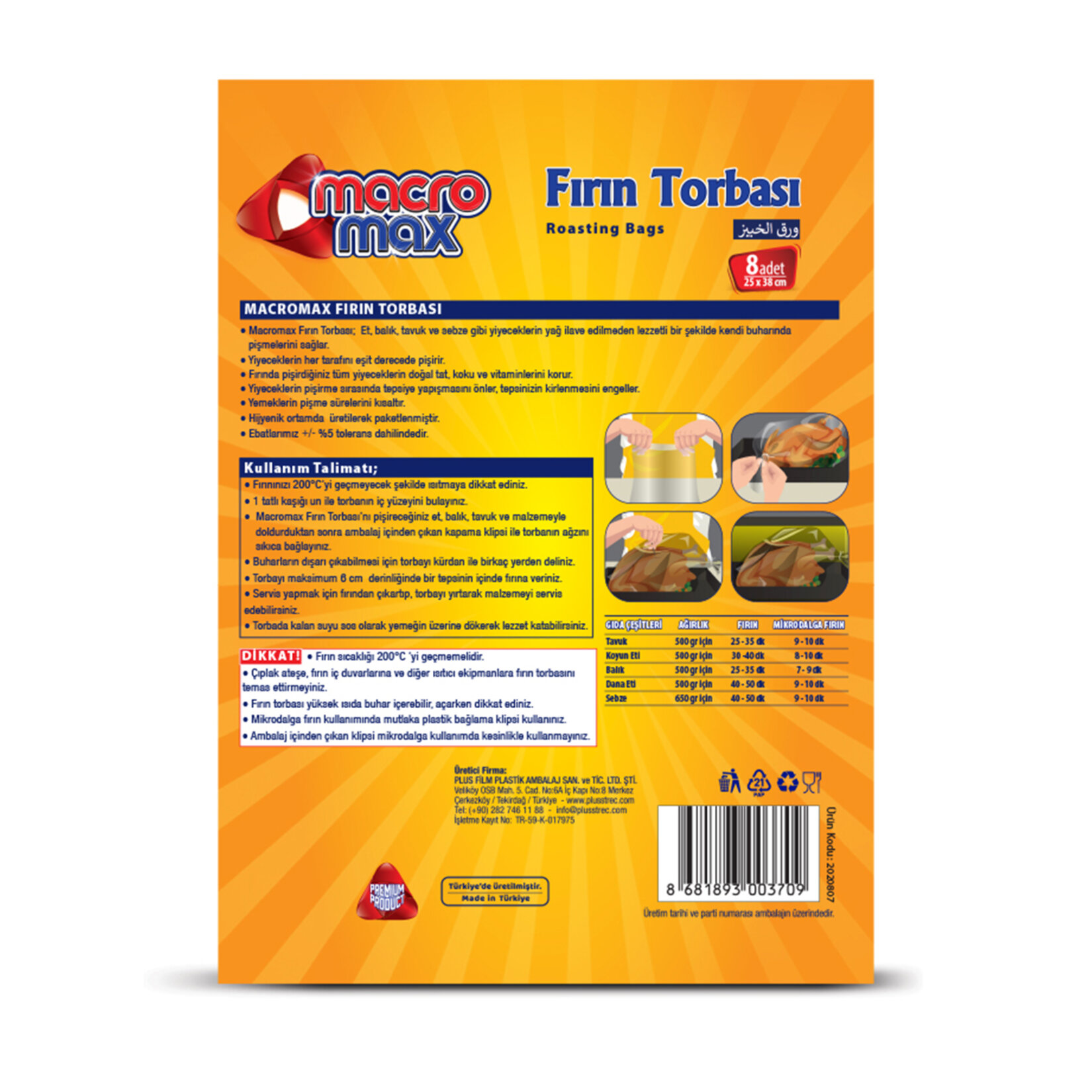 Macromax Fırın Torbası 8 Adet - Görsel 2