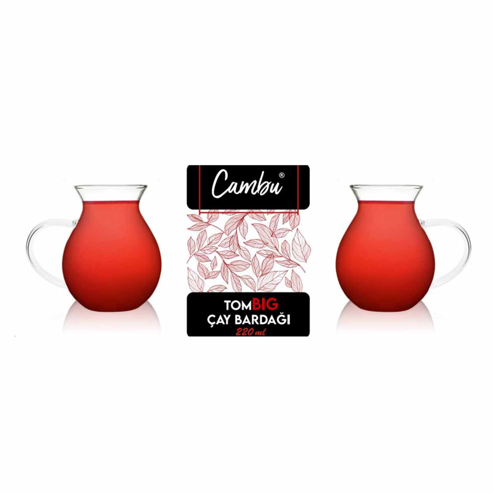 Cambu Borosilikat Tombig Kulplu Çay Bardak 6'lı - Görsel 1