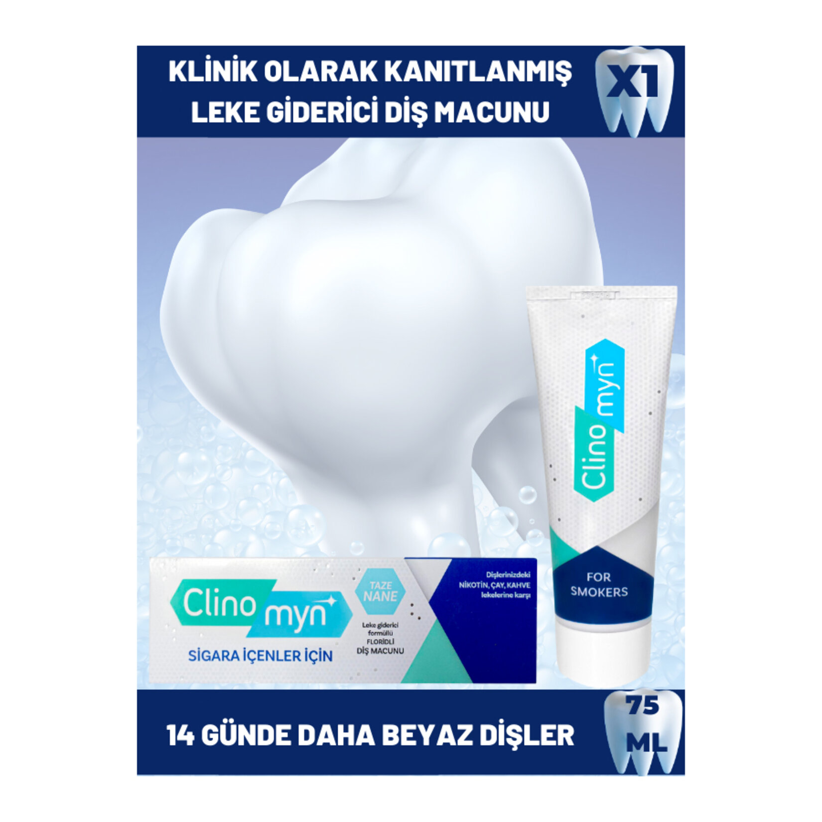 Clinomyn Smokers Sigara İçenler İçin Diş Macunu 75Ml - Görsel 3
