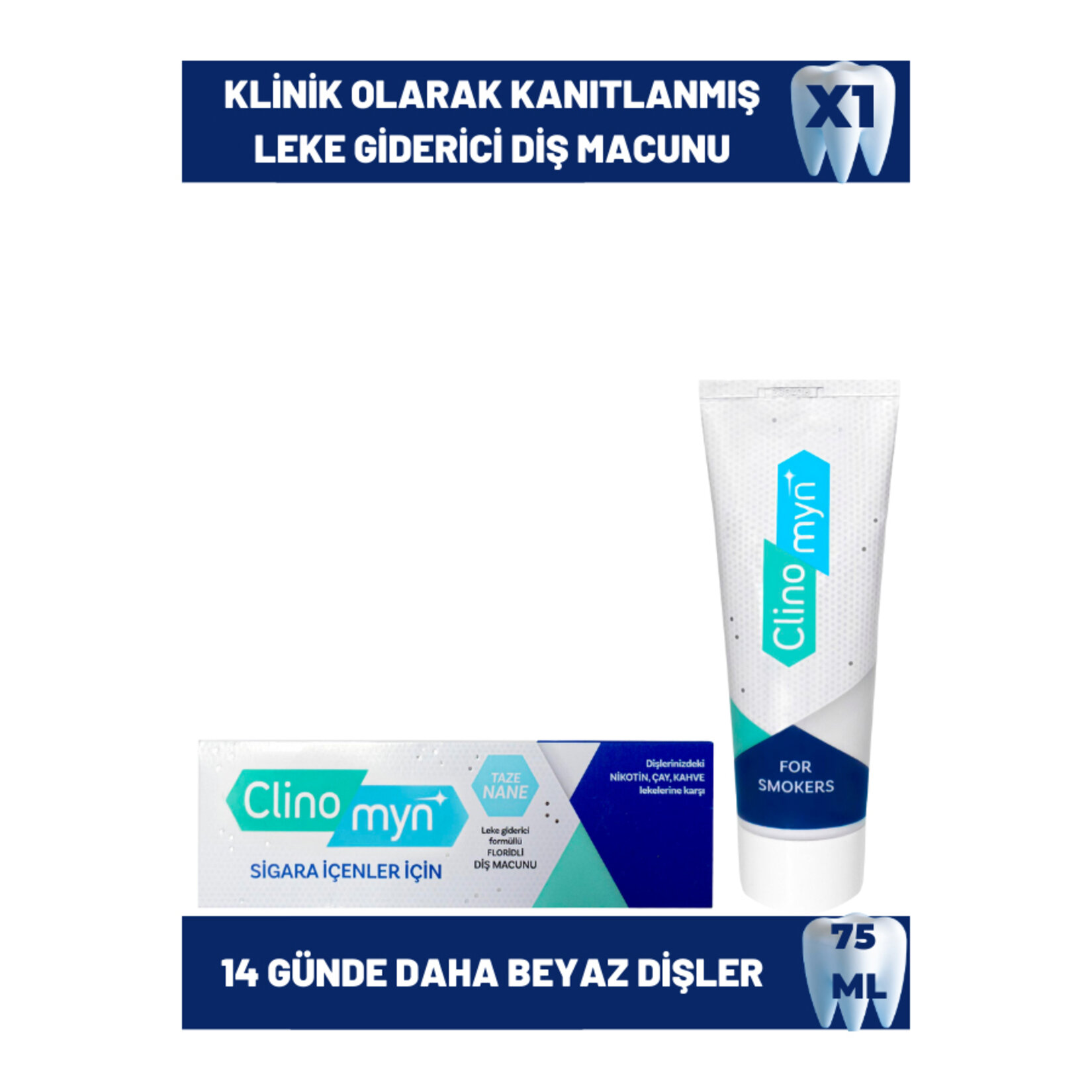 Clinomyn Smokers Sigara İçenler İçin Diş Macunu 75Ml - Görsel 2