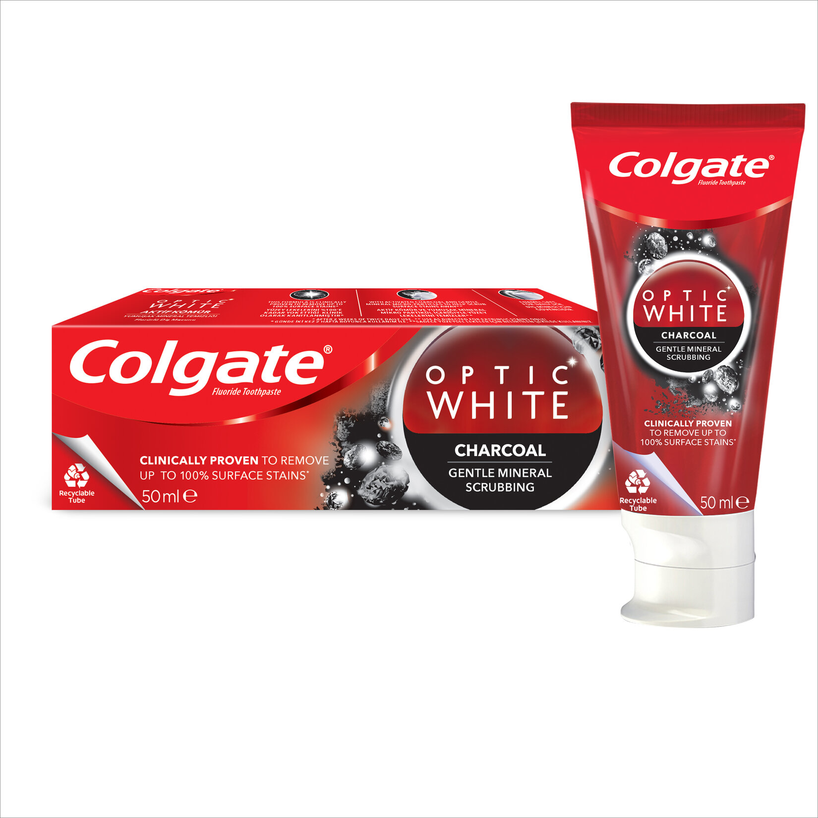 Colgate Optic White Aktif Kömür Beyazlatıcı Diş Macunu 50 Ml - Görsel 1