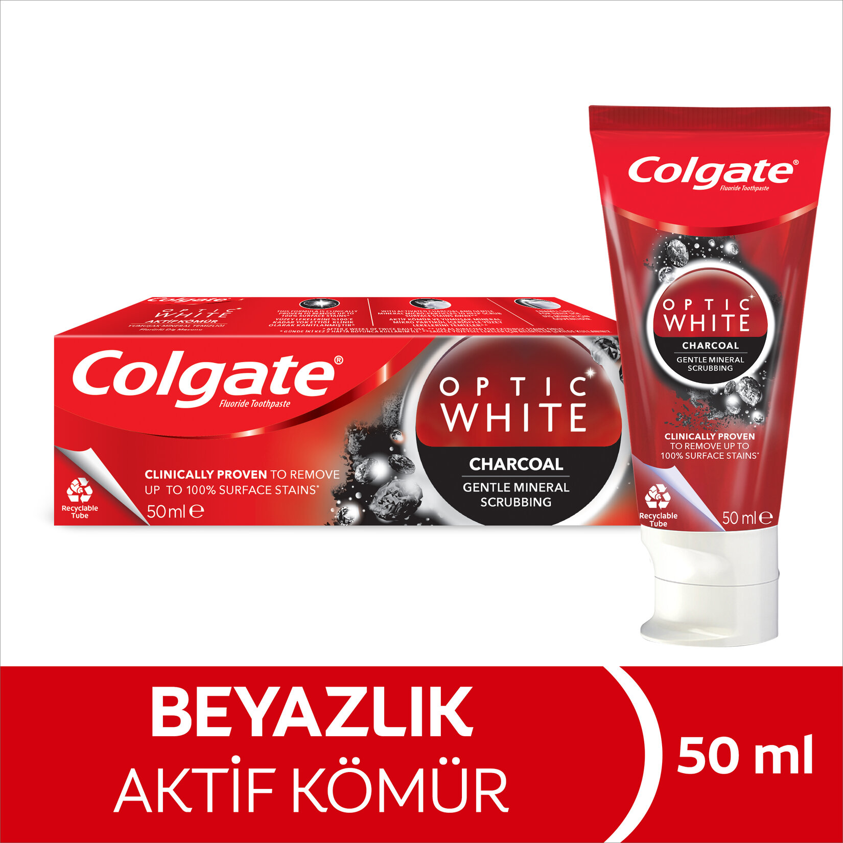 Colgate Optic White Aktif Kömür Beyazlatıcı Diş Macunu 50 Ml - Görsel 2