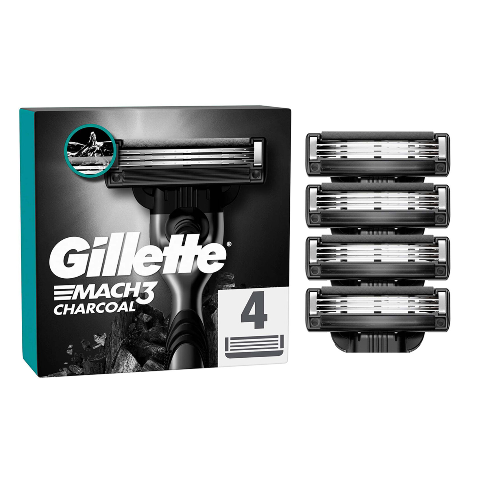 Gillette Mach3 Kömür Yedek Tıraş Bıçağı 4'lü - Görsel 1