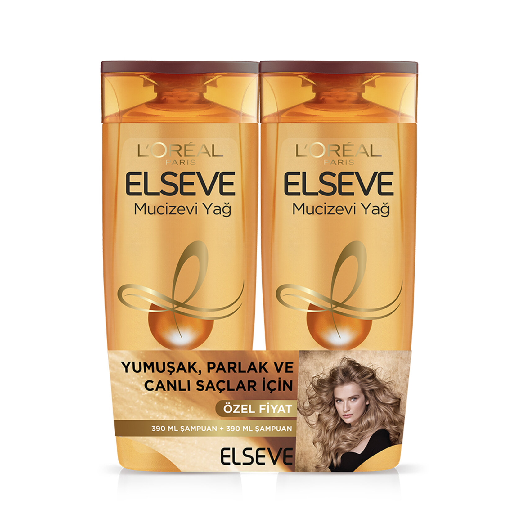 Elseve Mucizevi Yağ Bakım Şampuanı 2X390ml