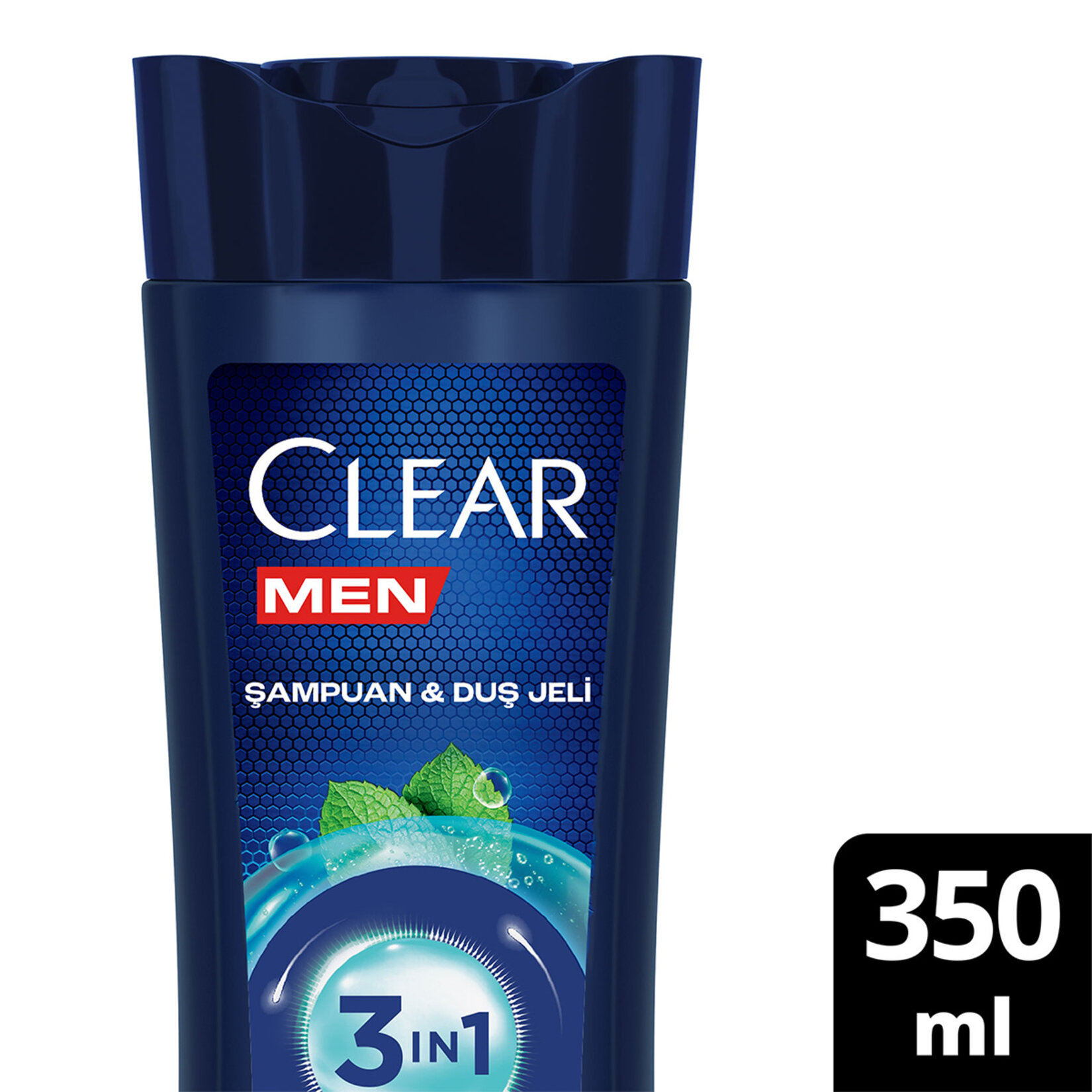 Clear Men 3 in 1 Şampuan & Duş Jeli Ferahlatıcı Mentol Etkisi Saç Yüz Vücut İçin 350 ml - Görsel 2