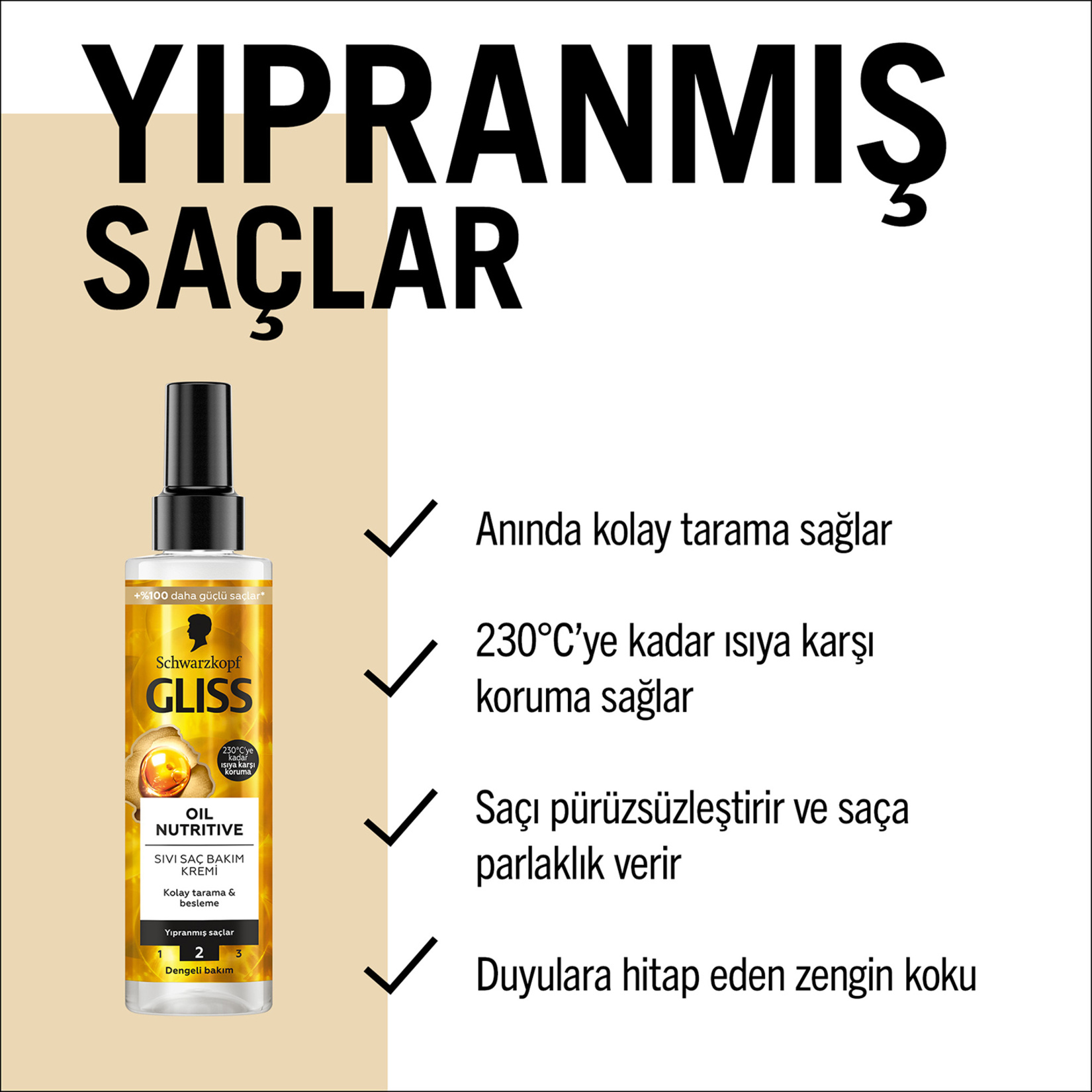 Gliss Oil Nutritive Sıvı Saç Kremi 200 Ml - Görsel 4