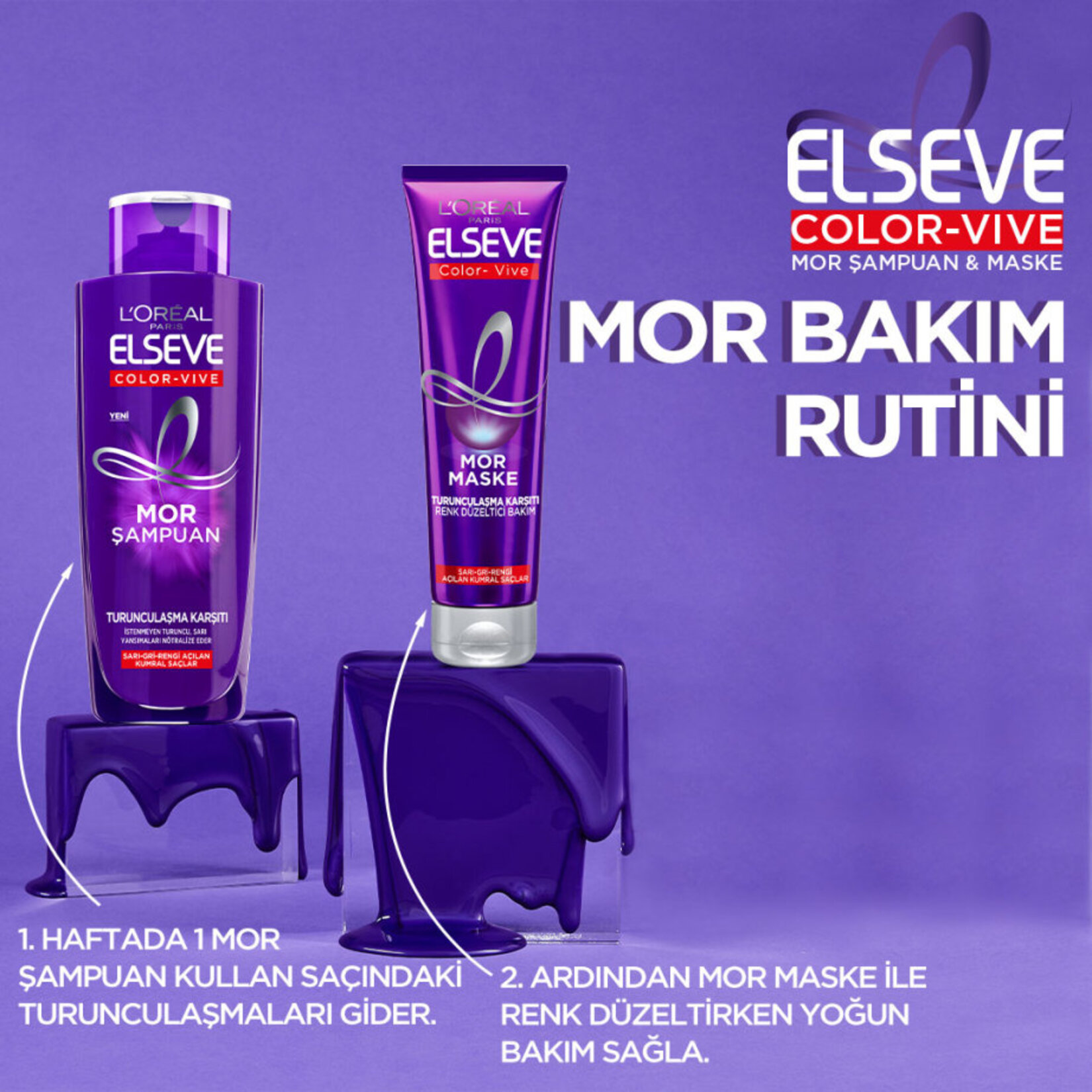 L'Oréal Paris Elseve Turunculaşma Karşıtı Renk Düzeltici Mor Maske 150 Ml - Görsel 4