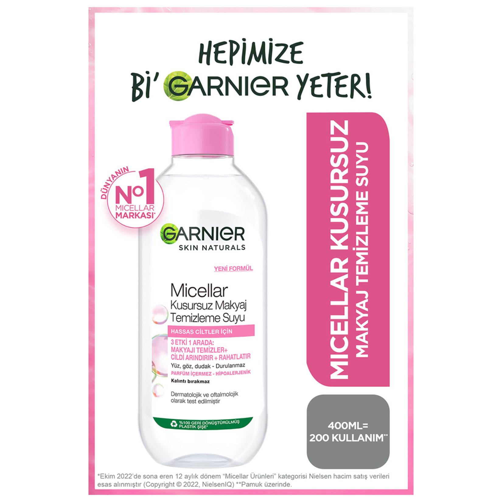 Garnier Micellar Kusursuz Makyaj Temizleme Suyu 400ML - Görsel 6